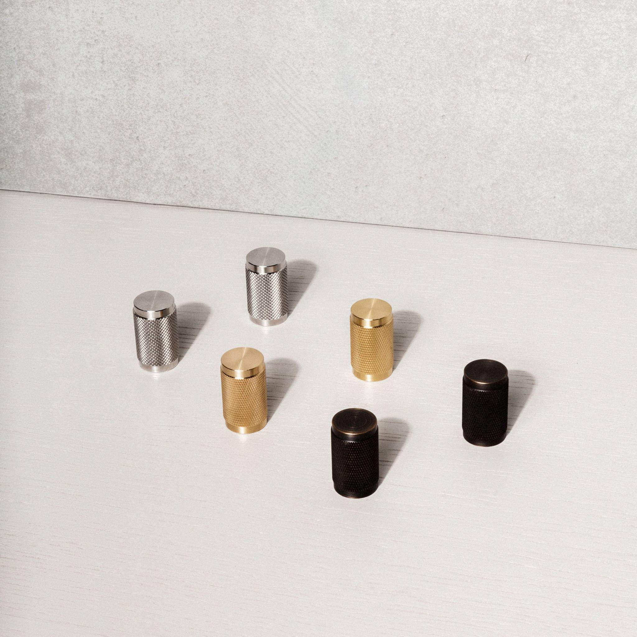 FURNITURE Cross-Knurled Solid Metal Cabinet Knobs