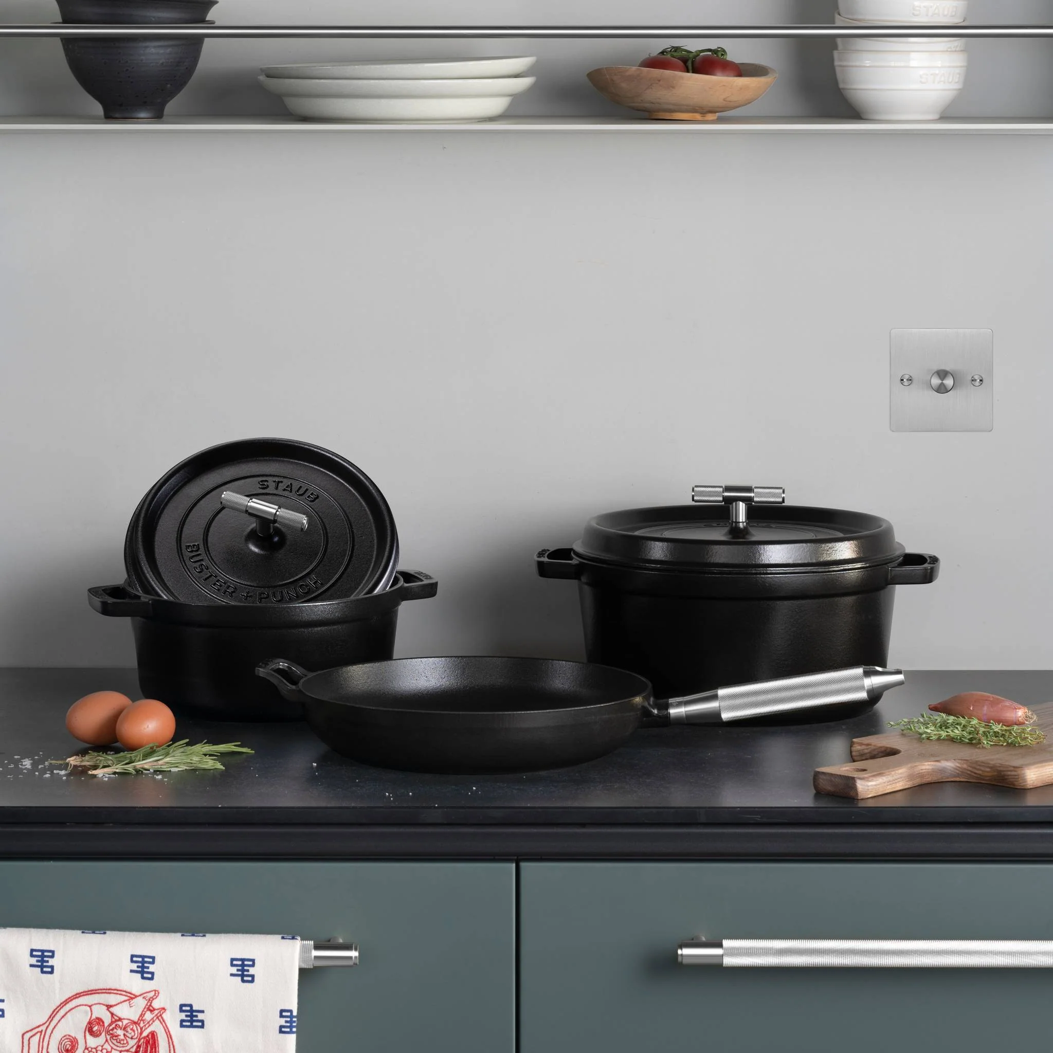 Staub KITCHEN 주방 타월, Full ENGLISH, 블루