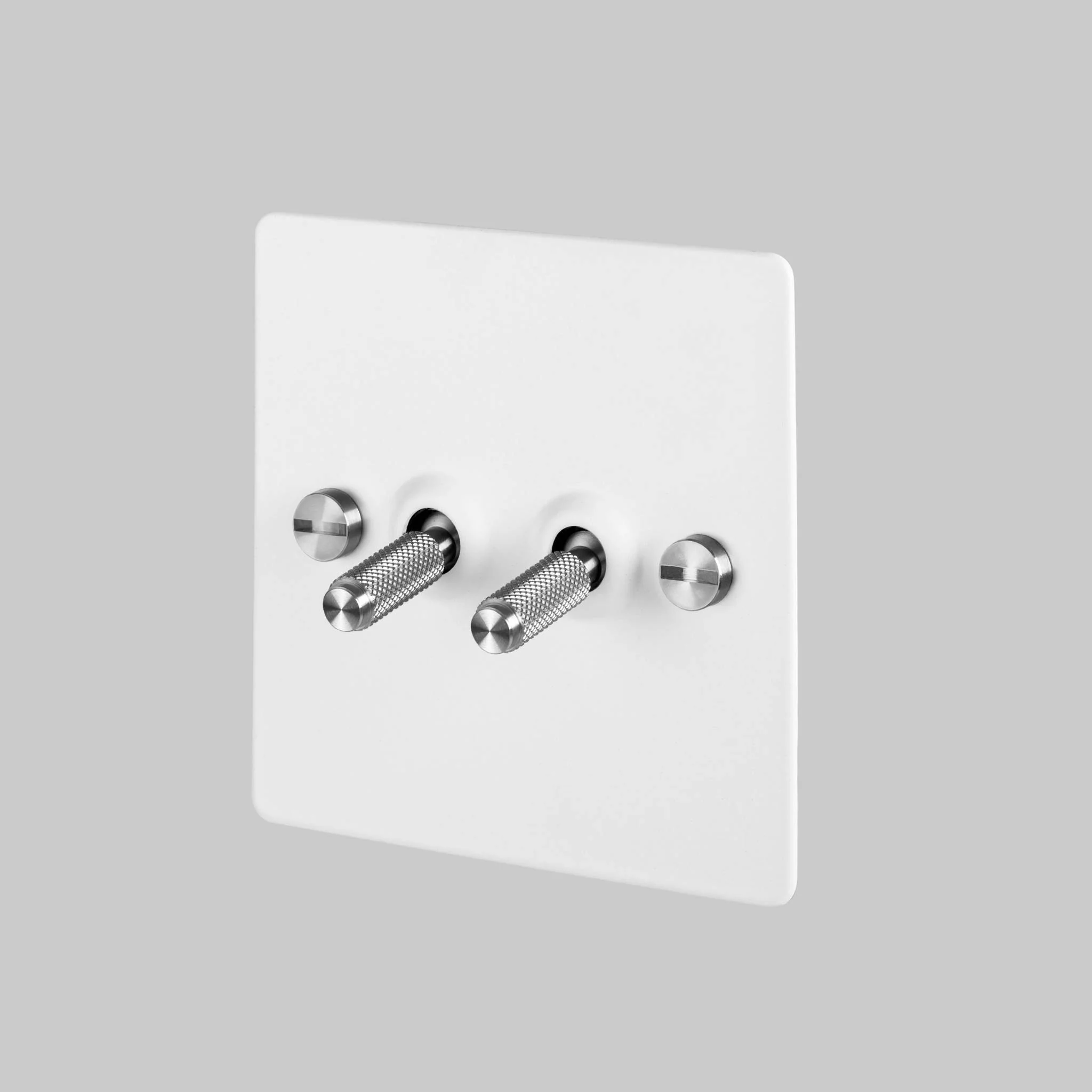 2G TOGGLE Cross Toggle Switch in White with Coin Screw Detail Kit