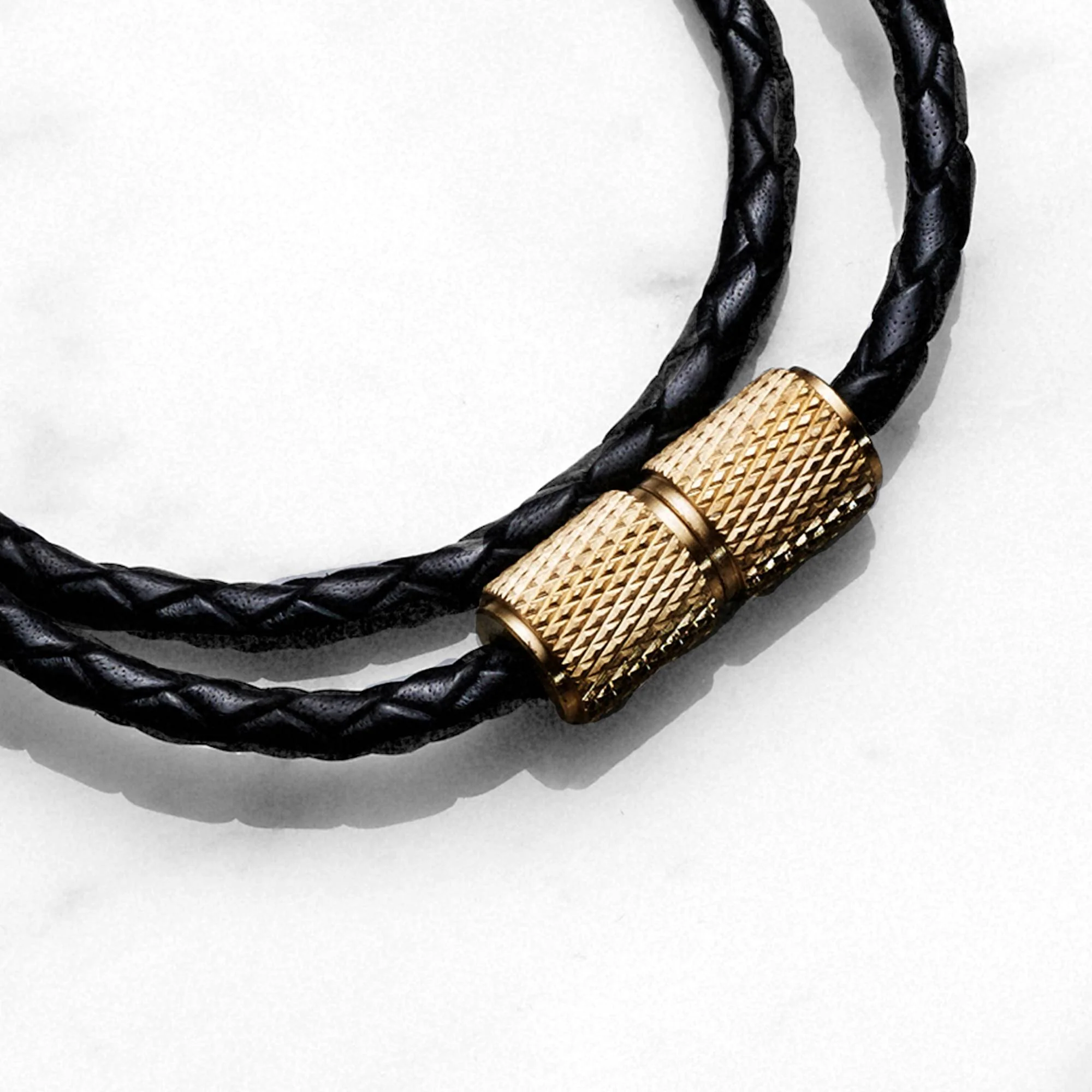 DOUBLE BRACELET / NOIR / LAITON