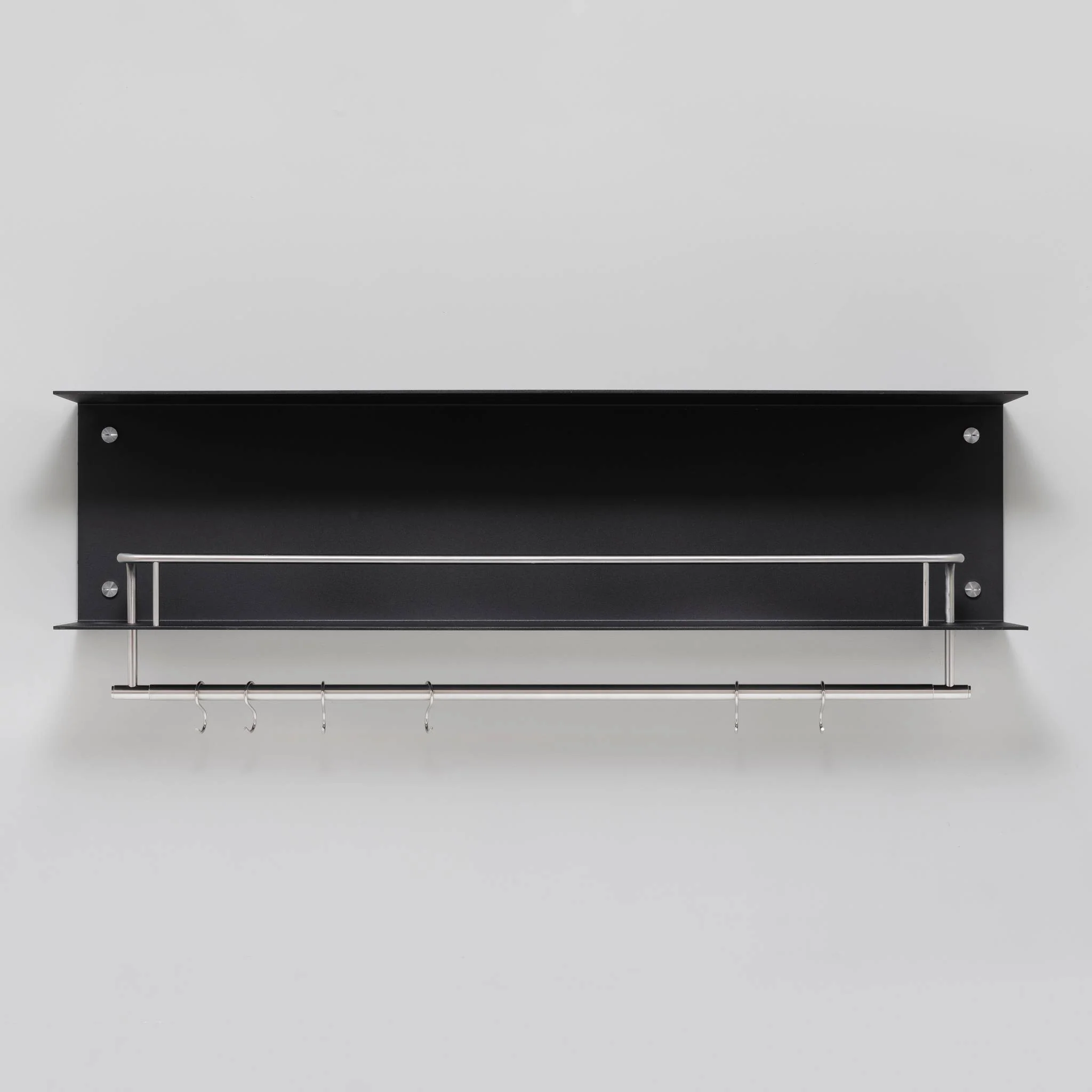 KITCHEN Kitchen Shelf with HANGER Guard Rail and WITHOUT Pan Rail in Black