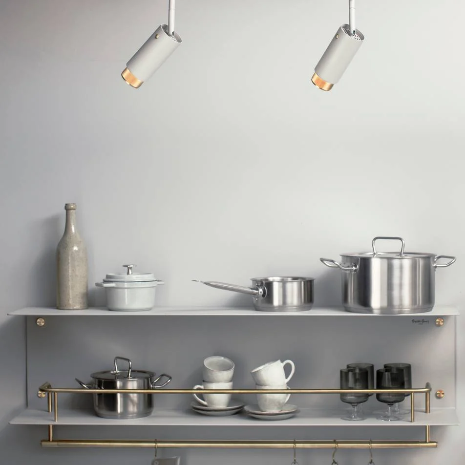 KITCHEN SHELF / HANGER / WITHOUT LOGO / STONE Kitchen Shelf With Pan Rail