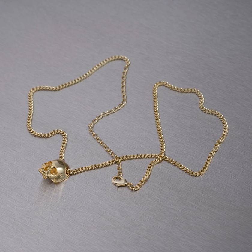 Skull NECKLACE / TRAVIS BARKER Metallguss-Halskette mit Kette