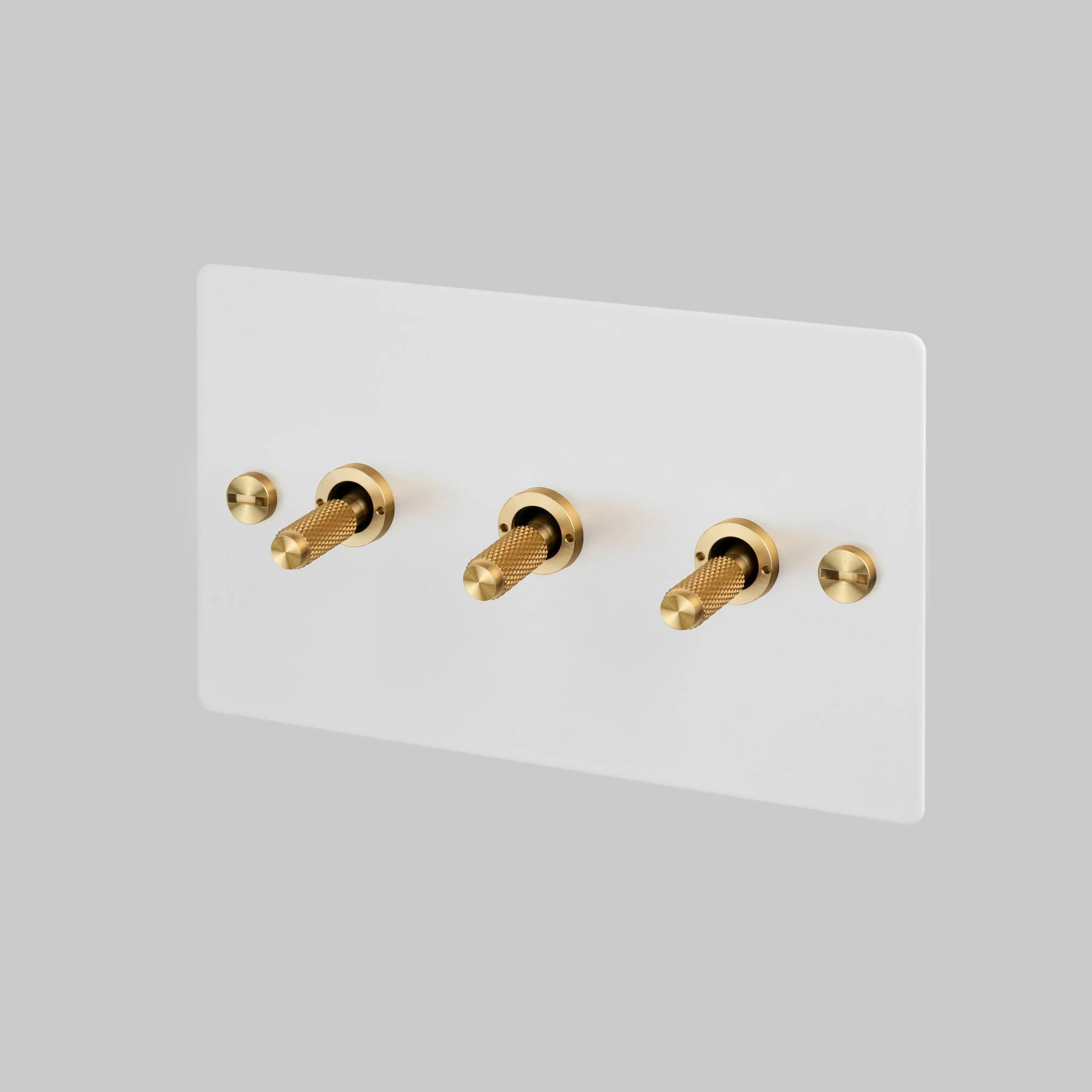 3G TOGGLE White Triple Toggle Switch, 2-Way, Cross Knurled Arms