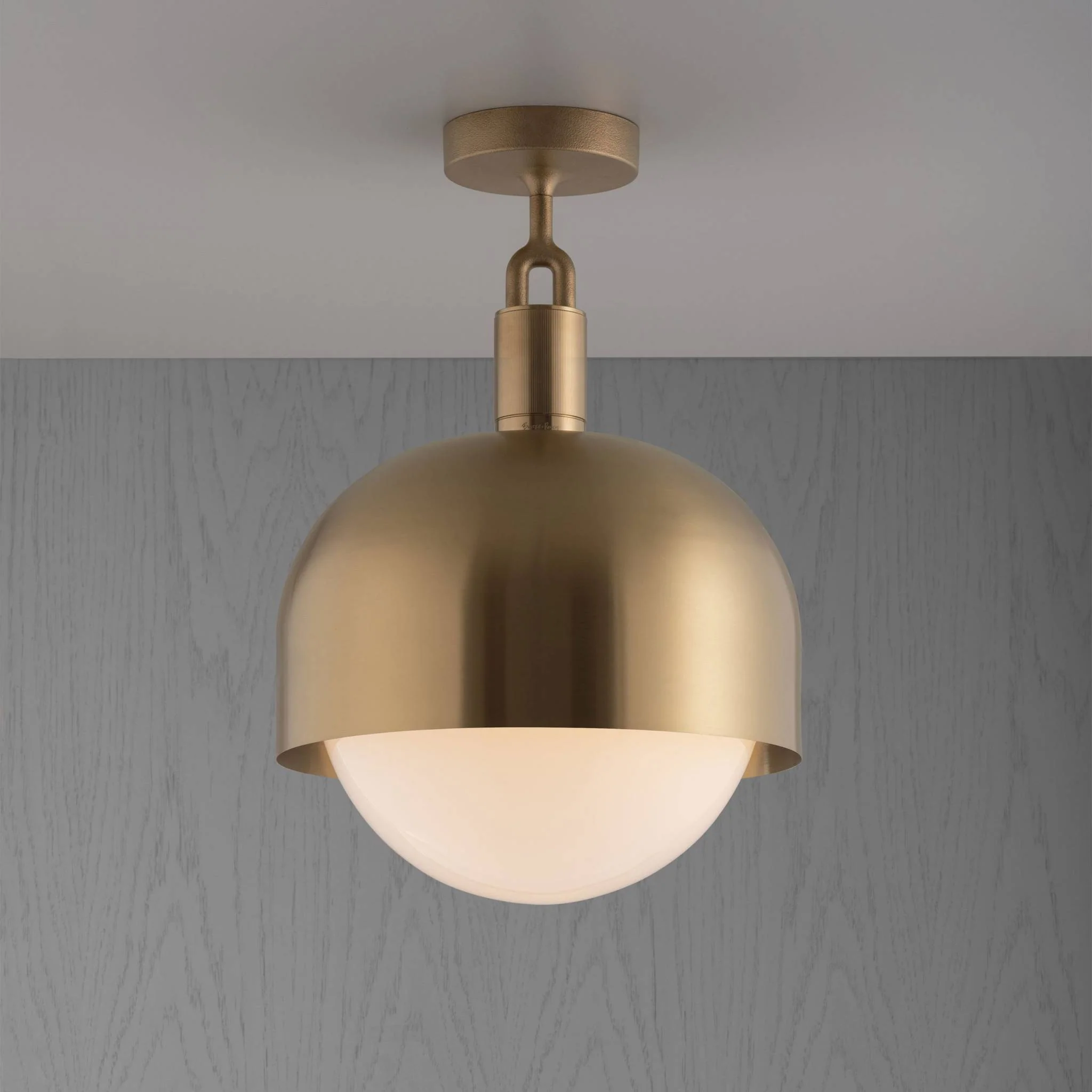FORKED CEILING LINEAR plafondkap met opaalglazen bol, grote hanglamp