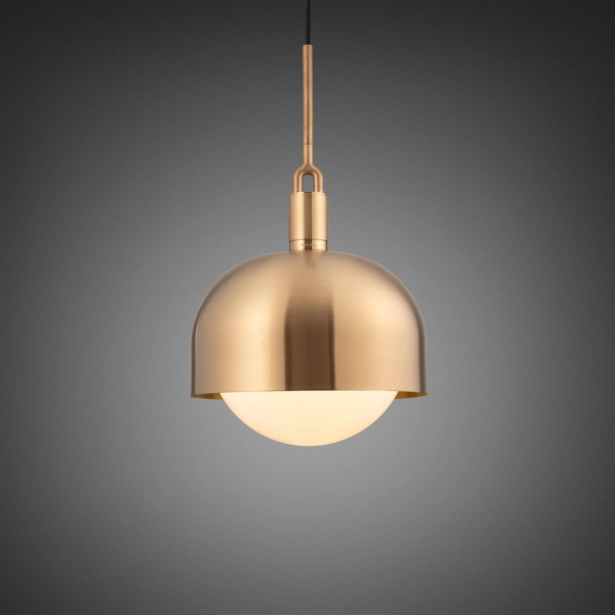PENDENTE BIFURCADO LINEAR Cúpula com Globo de Vidro Opalino, Grande