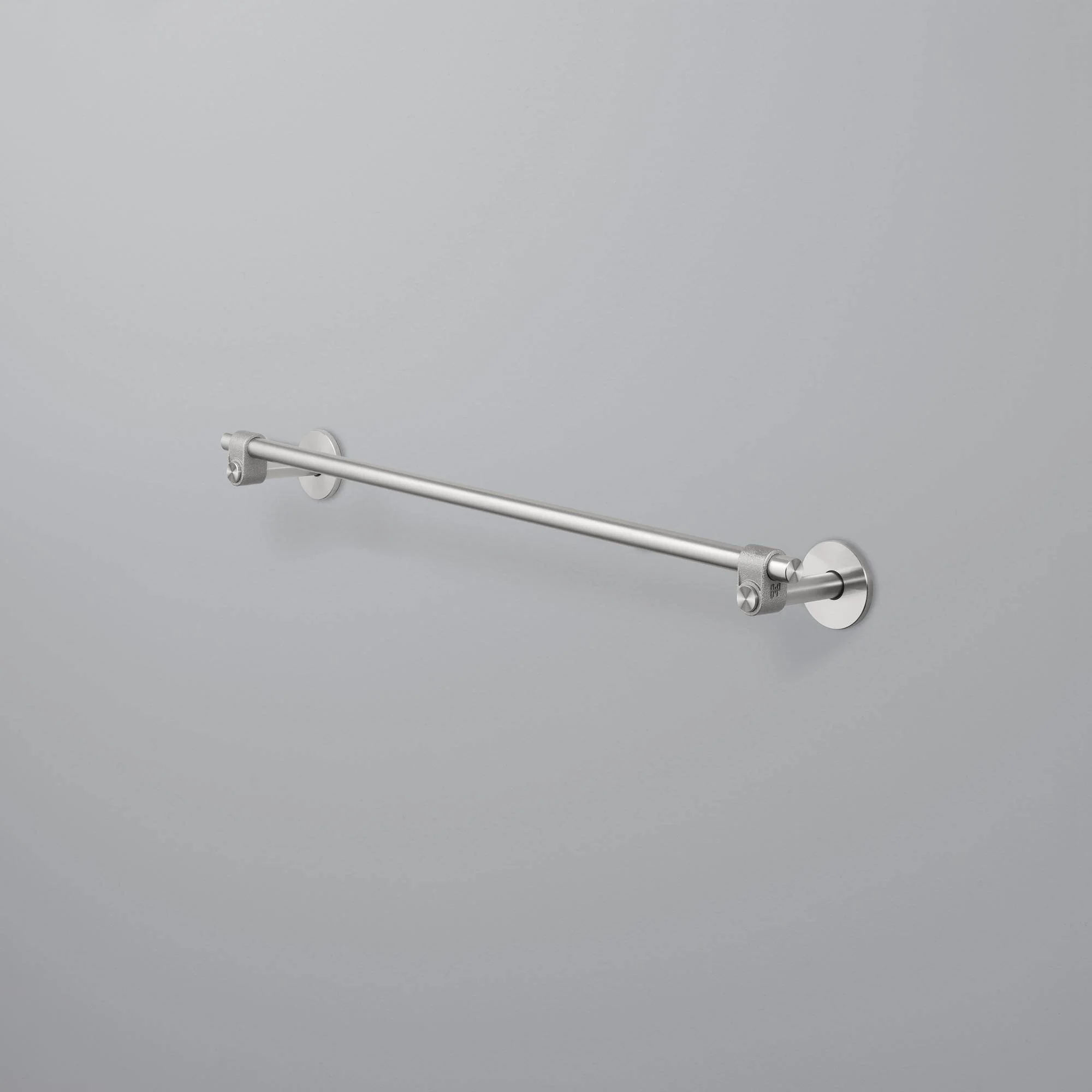 Solid Stainless Steel Towel Rail with Rough-Cast Knuckle and Polished Bar