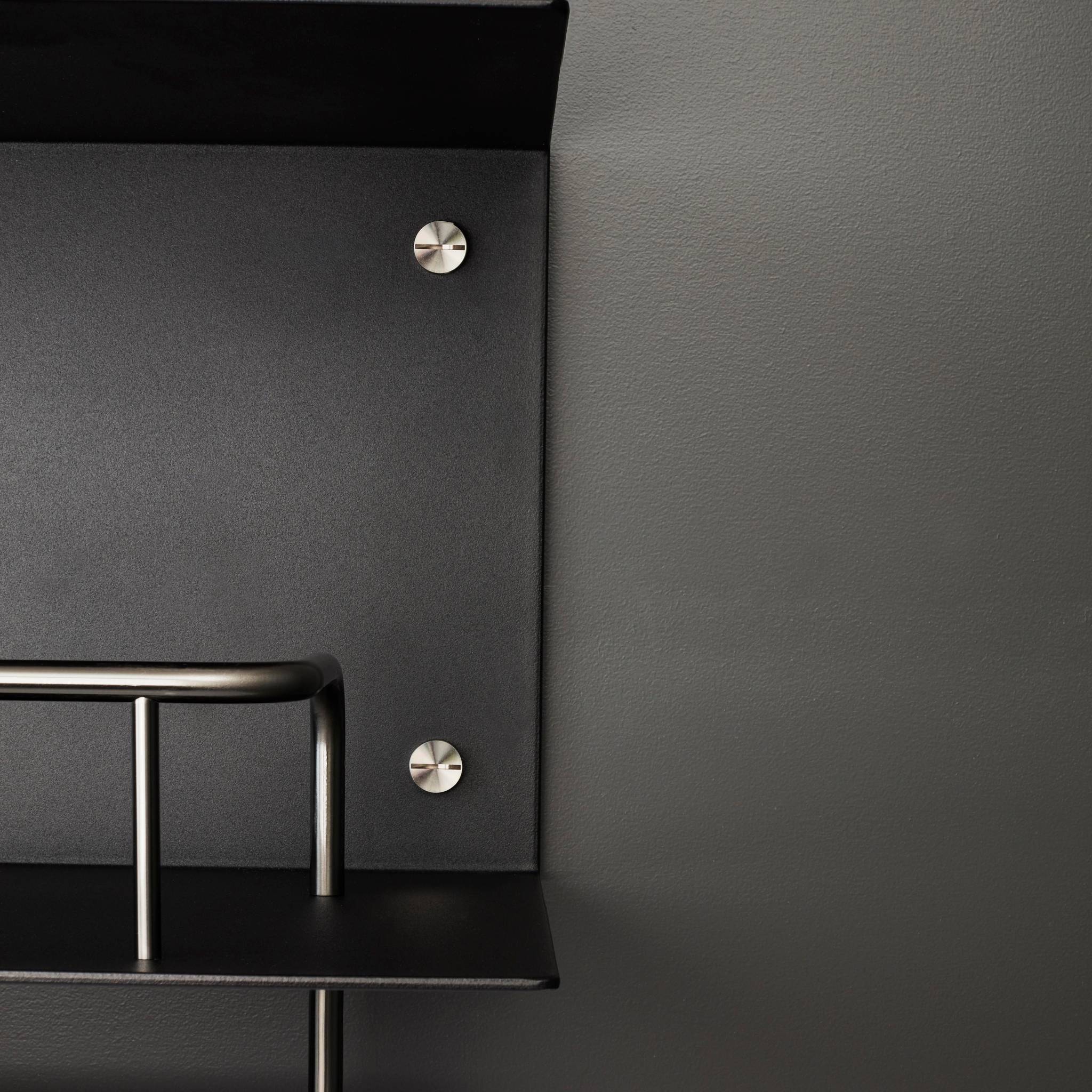 KITCHEN Kitchen Shelf with HANGER Guard Rail and WITHOUT Pan Rail in Black