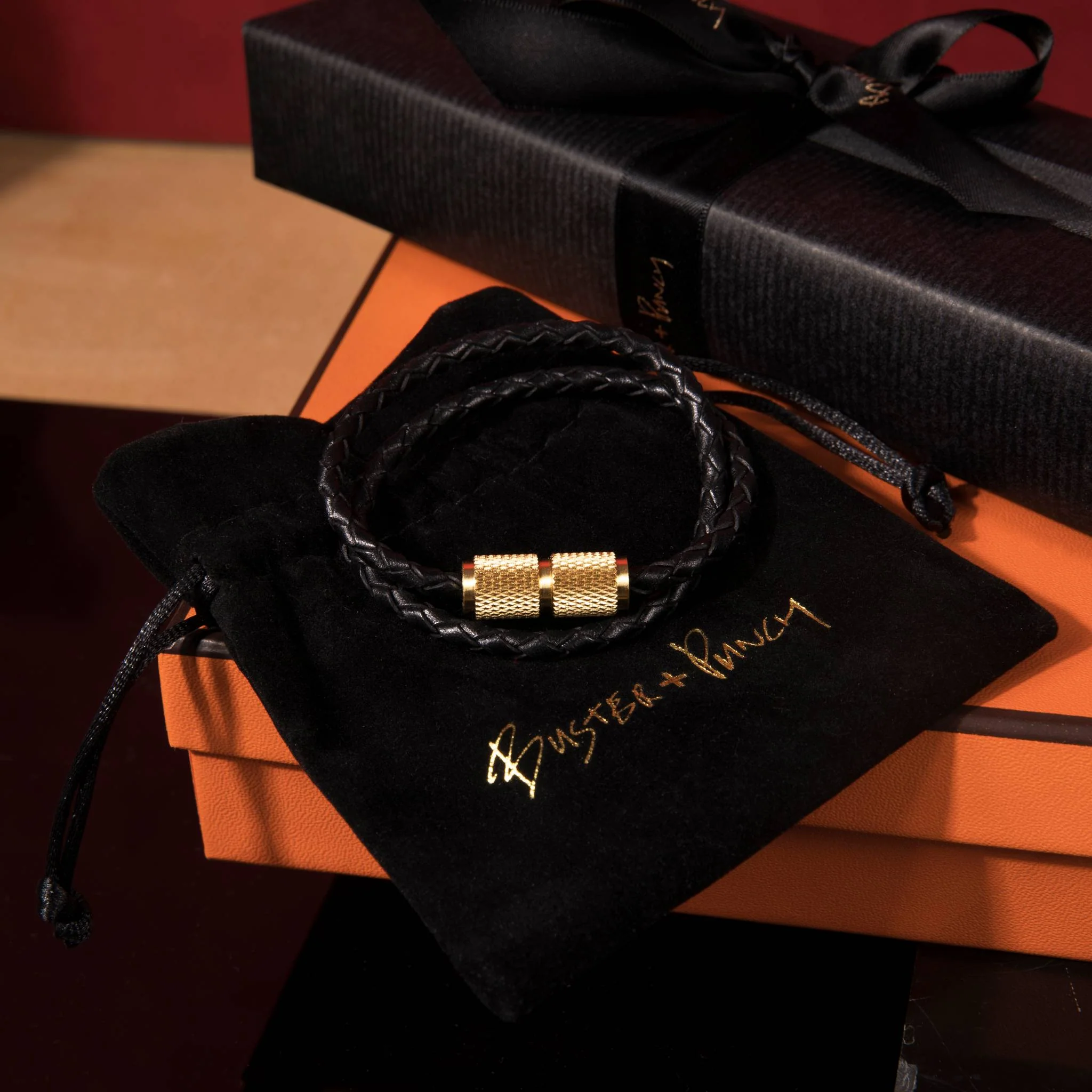 DOUBLE BRACELET / NOIR / LAITON