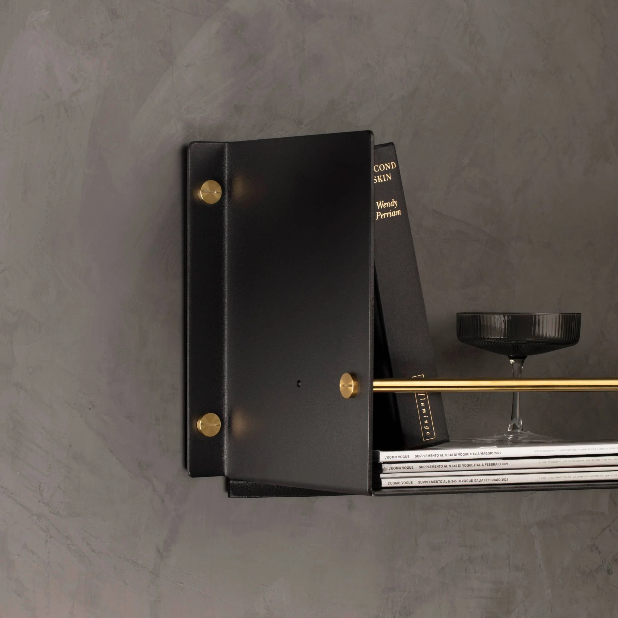 KITCHEN Prateleira com calha GIRDER em preto