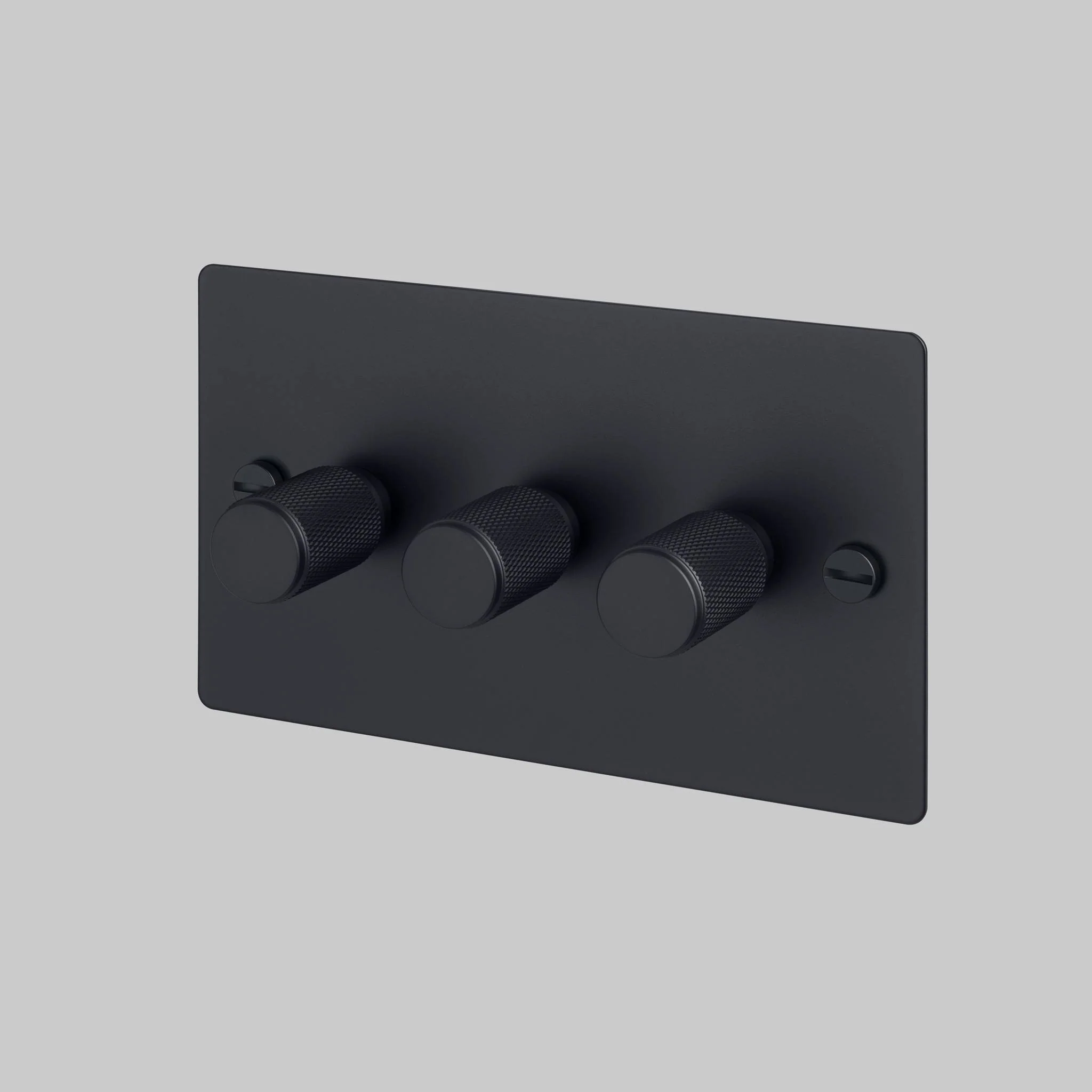 Solid Metal 3G DIMMER Cross Dimmer Switch in Black, 120W