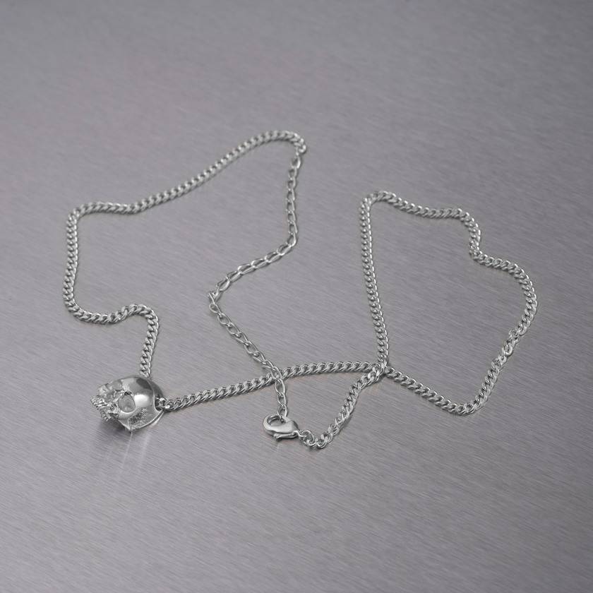 Skull NECKLACE / TRAVIS BARKER Metallguss-Halskette mit Kette