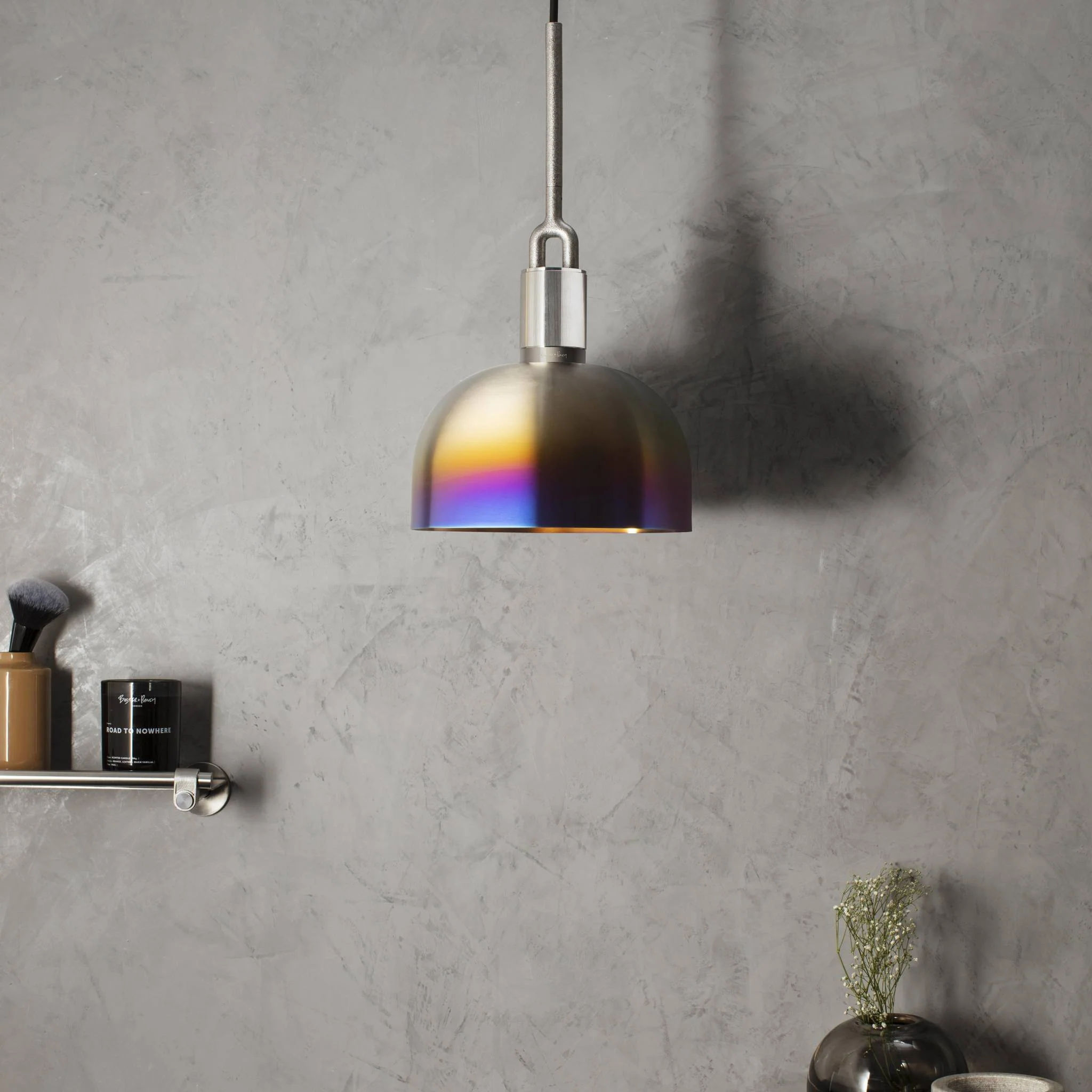 FORKED PENDANT LINEAR Metallpendellampa och skärm, stor