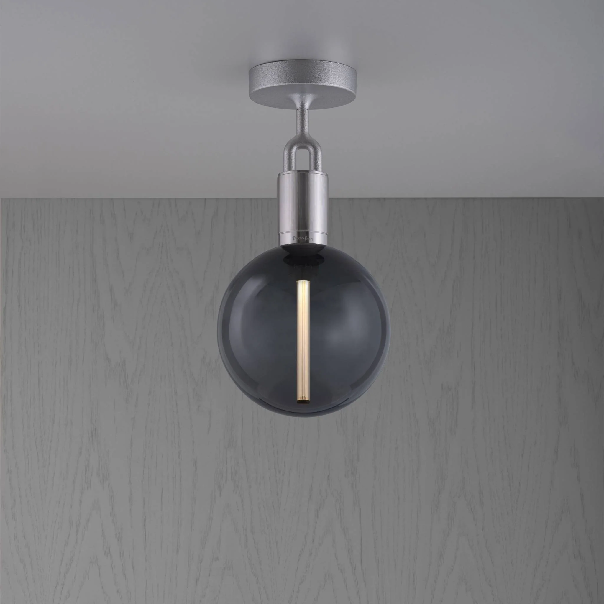 FORKED CEILING / LINEAR / GLOBE / SMOKED / MEDIUM Smoked Glass Pendant Ceiling Light