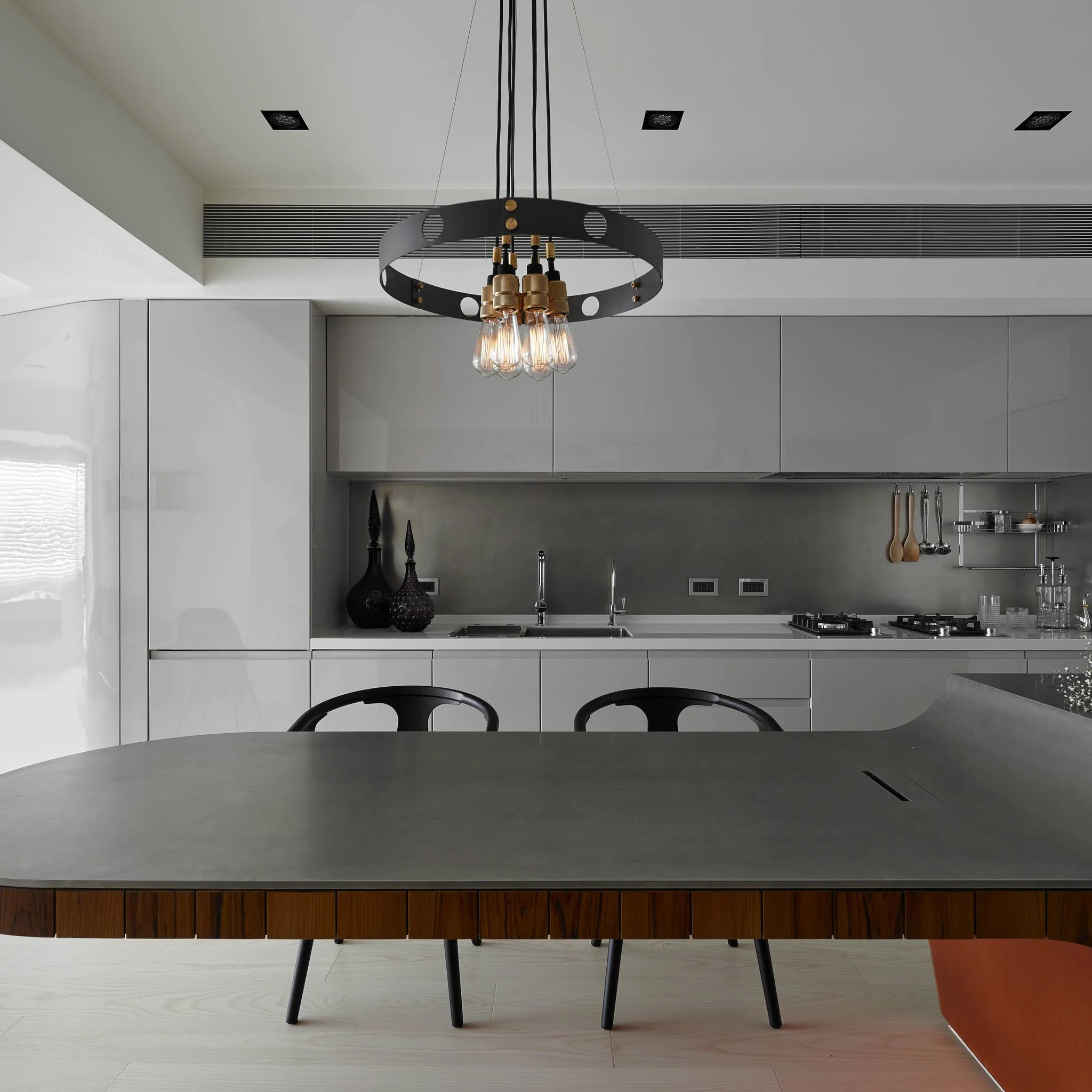 Hero Light Cross GRAPHITE Chandelier with Six Pendants