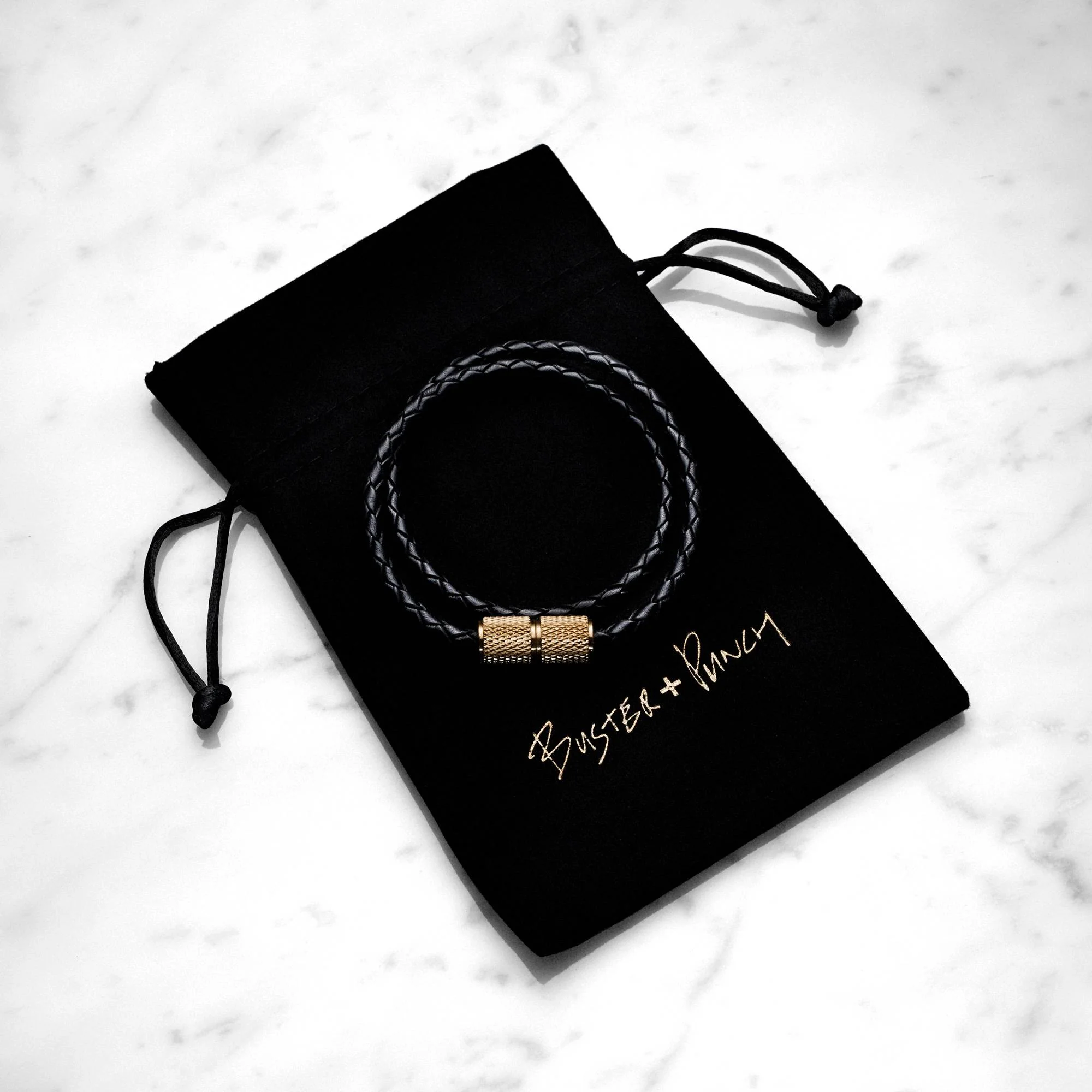 DOUBLE BRACELET / NOIR / LAITON