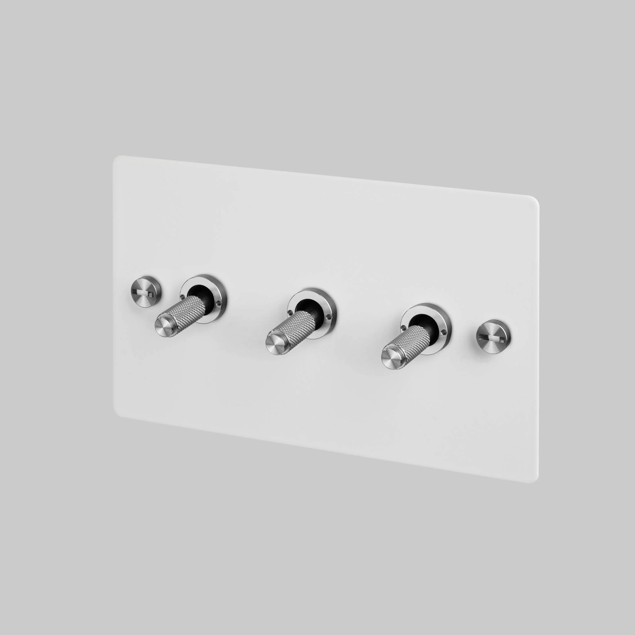3G TOGGLE White Triple Toggle Switch, 2-Way, Cross Knurled Arms
