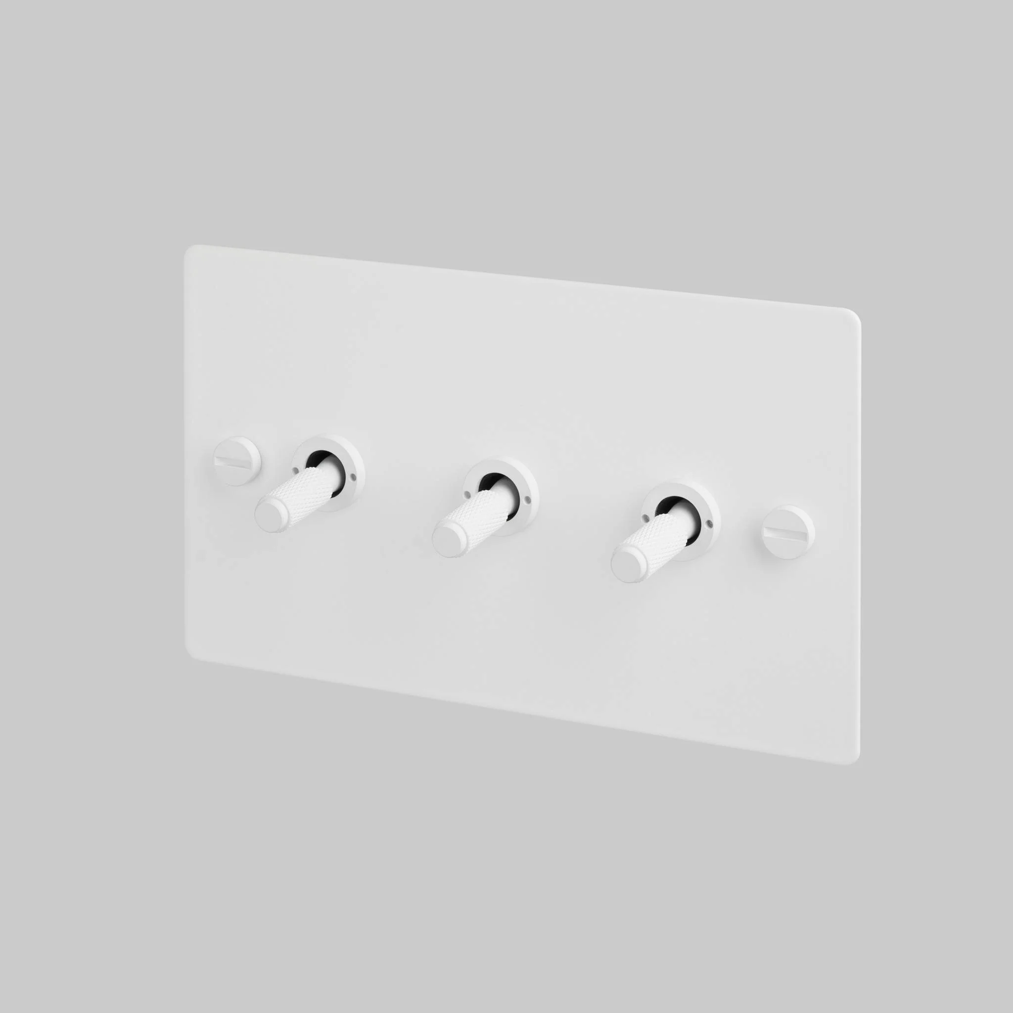 3G TOGGLE White Triple Toggle Switch, 2-Way, Cross Knurled Arms