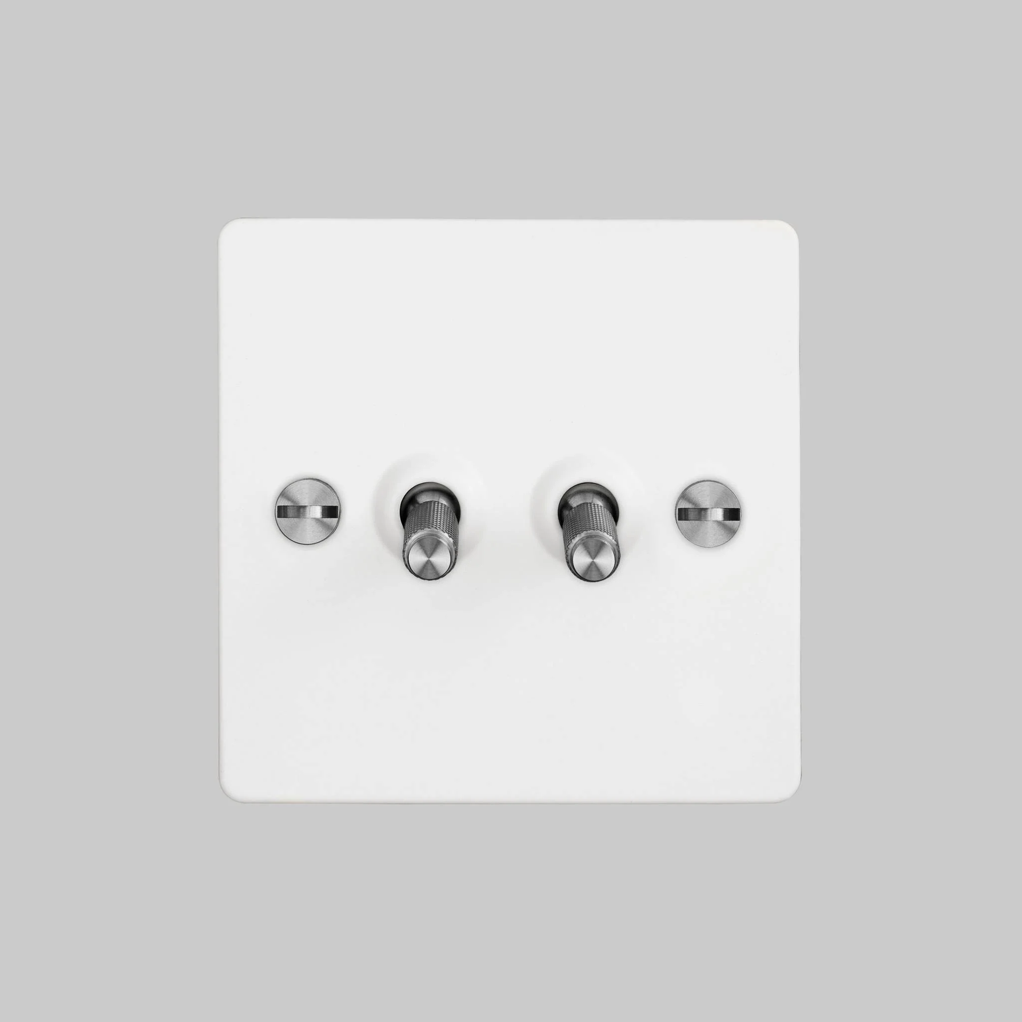 2G TOGGLE Cross Toggle Switch in White with Coin Screw Detail Kit