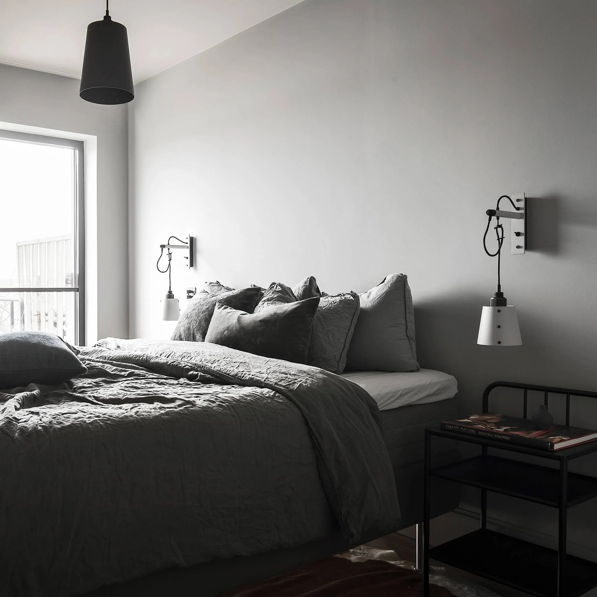 HOOKED Nude Cross Wall Light with Stone Base