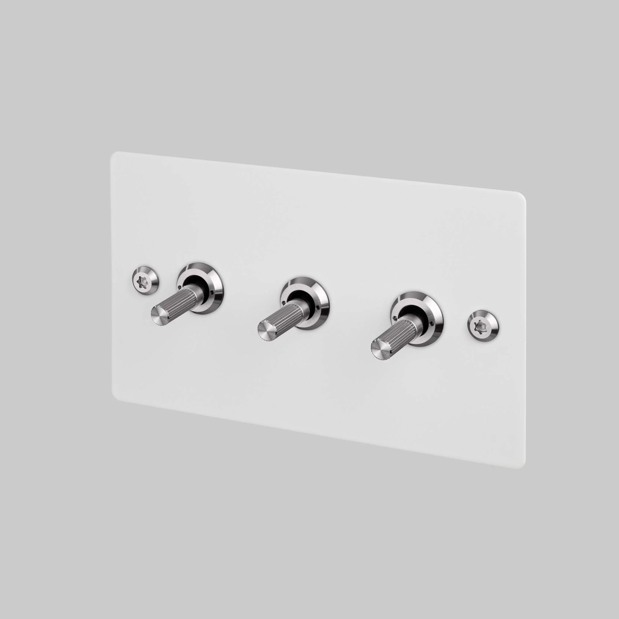 3G TOGGLE / 2-WAY / LINEAR 白色撥桿燈掣，實心金屬