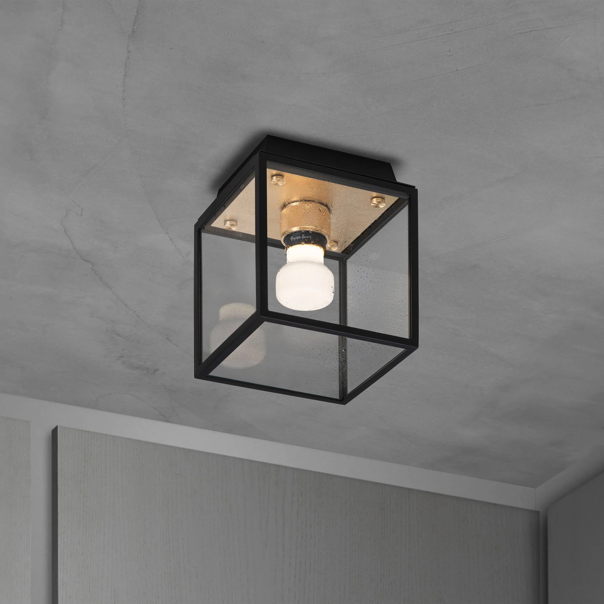 CAGED WET / CEILING / CROSS / SMALL plafondhanglamp mat zwart