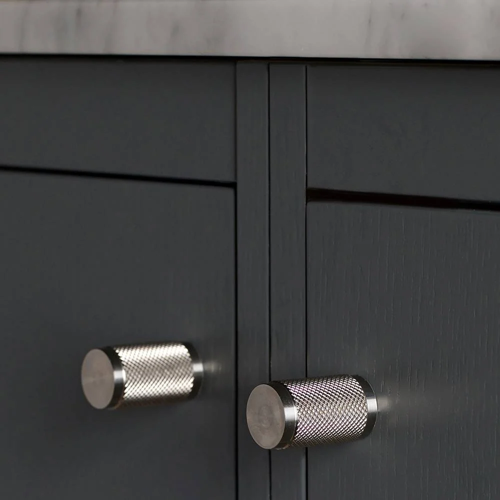 FURNITURE Cross-Knurled Solid Metal Cabinet Knobs
