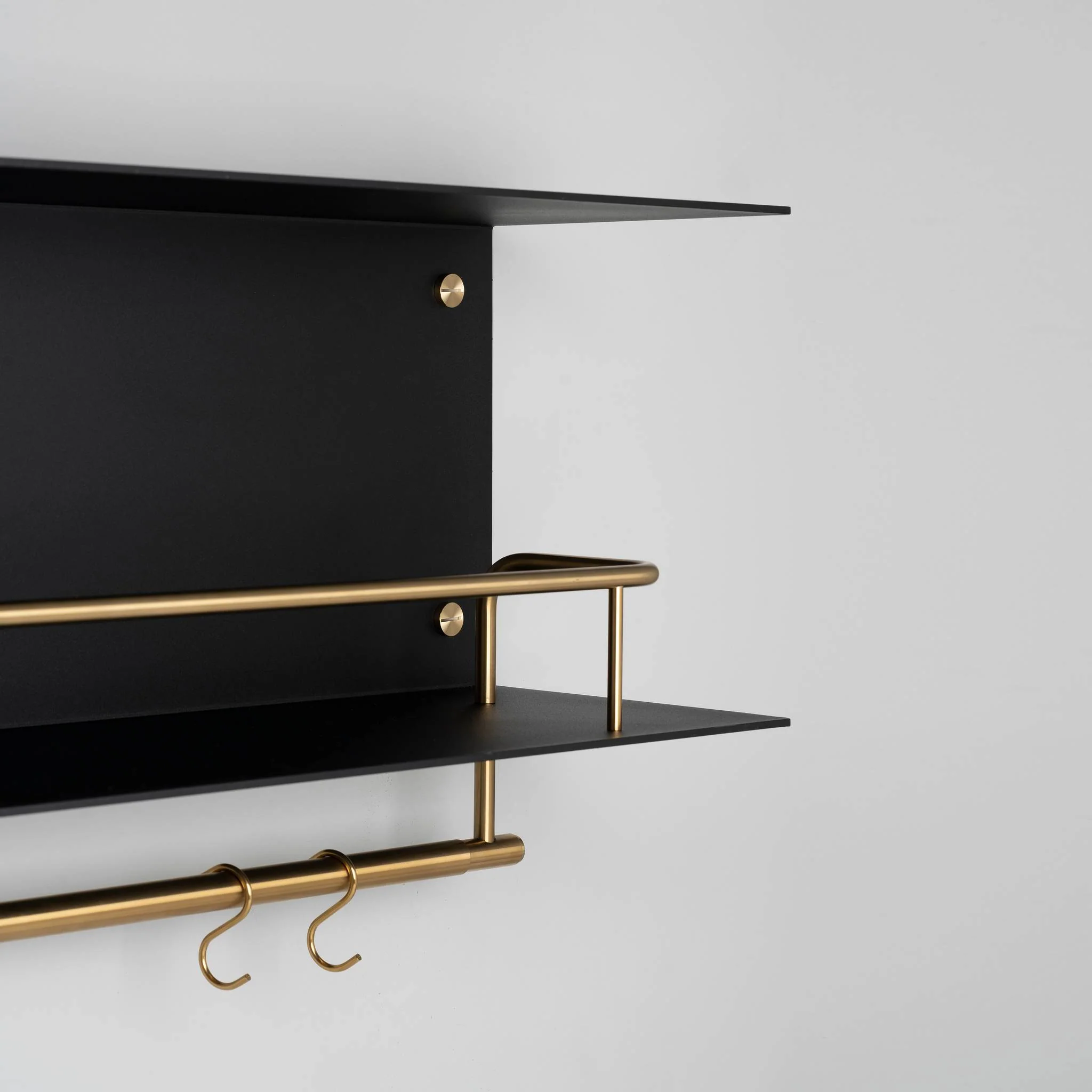 KITCHEN Kitchen Shelf with HANGER Guard Rail and WITHOUT Pan Rail in Black