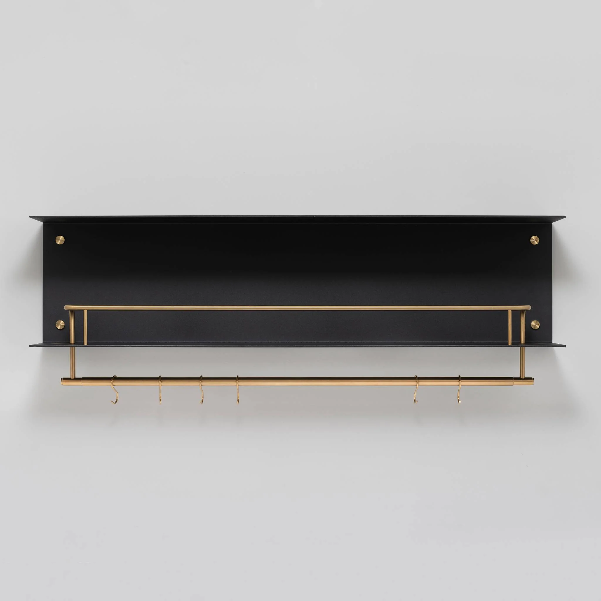 KITCHEN Kitchen Shelf with HANGER Guard Rail and WITHOUT Pan Rail in Black
