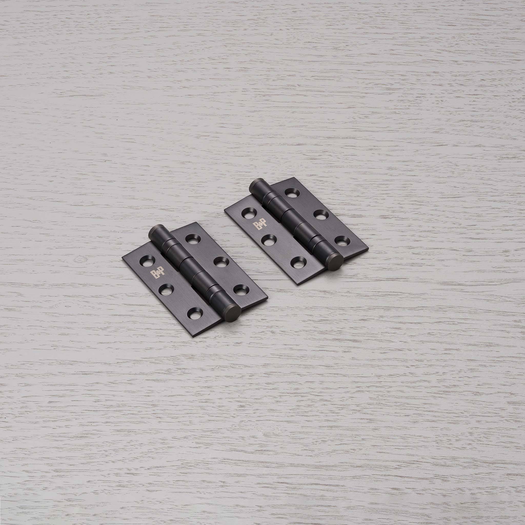 Juego de 2 bisagras de puerta de metal macizo, 76 x 51 x 2 mm