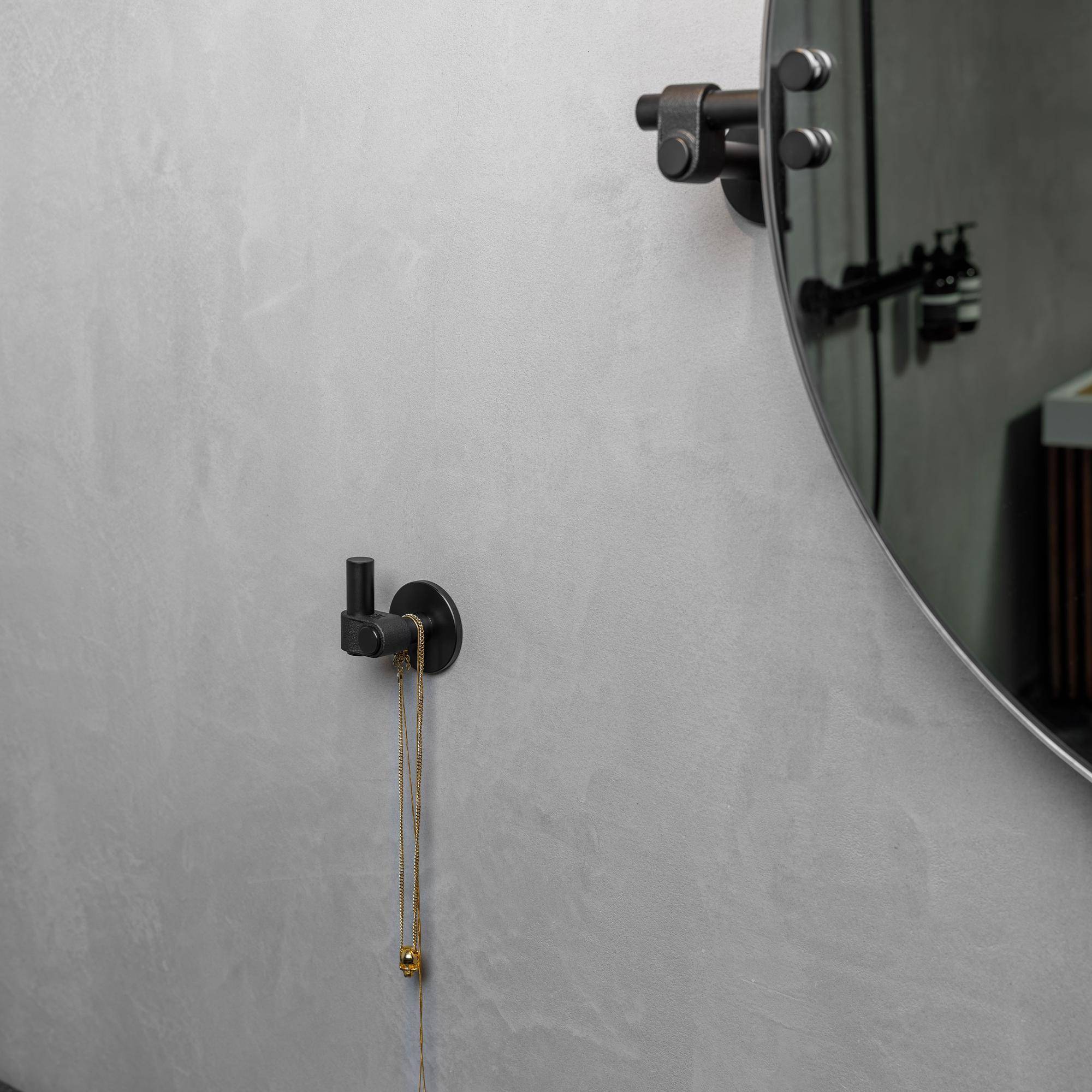 Rough-Cast Solid Metal Wall Hook with Hand Polished Bar