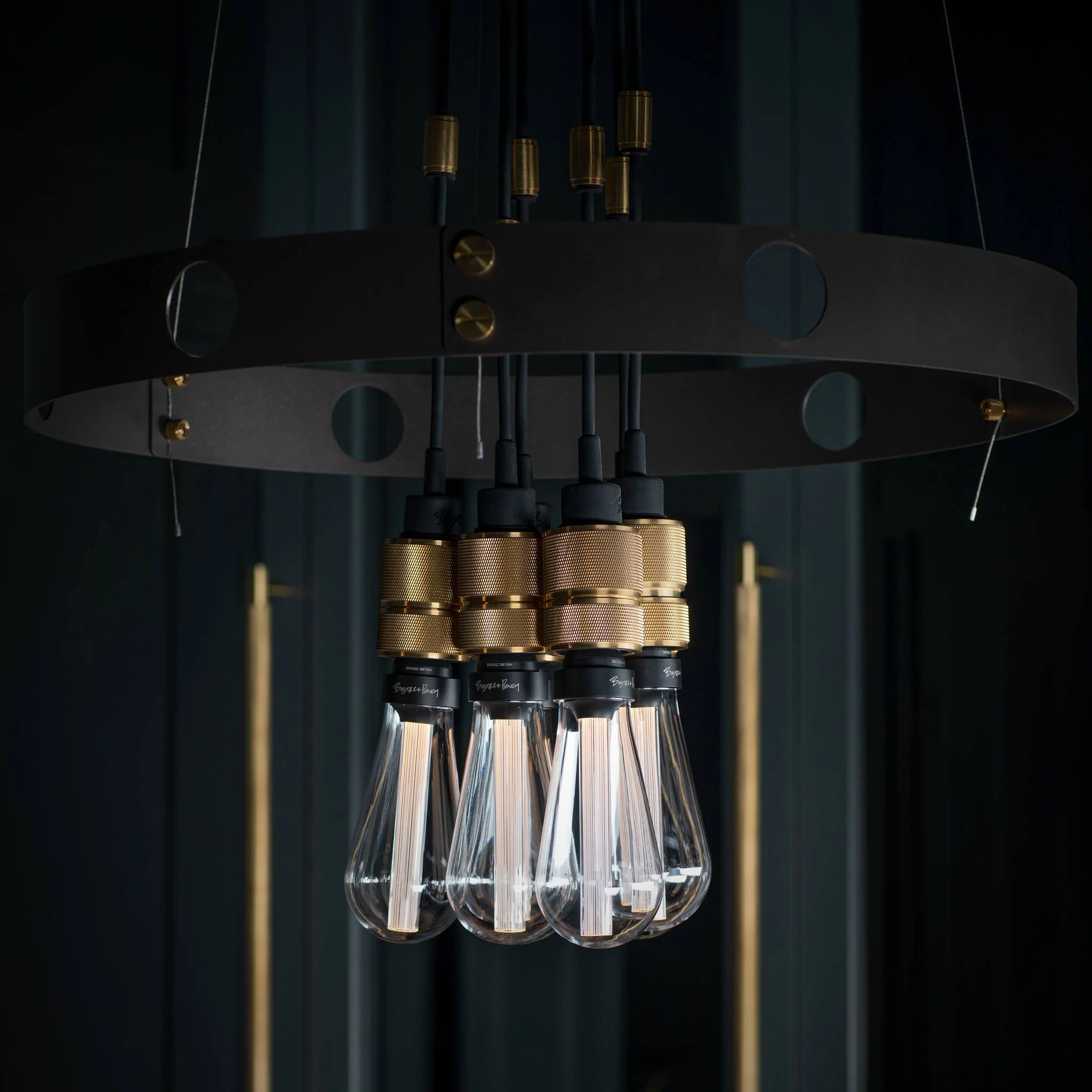 Hero Light Cross GRAPHITE Chandelier with Six Pendants