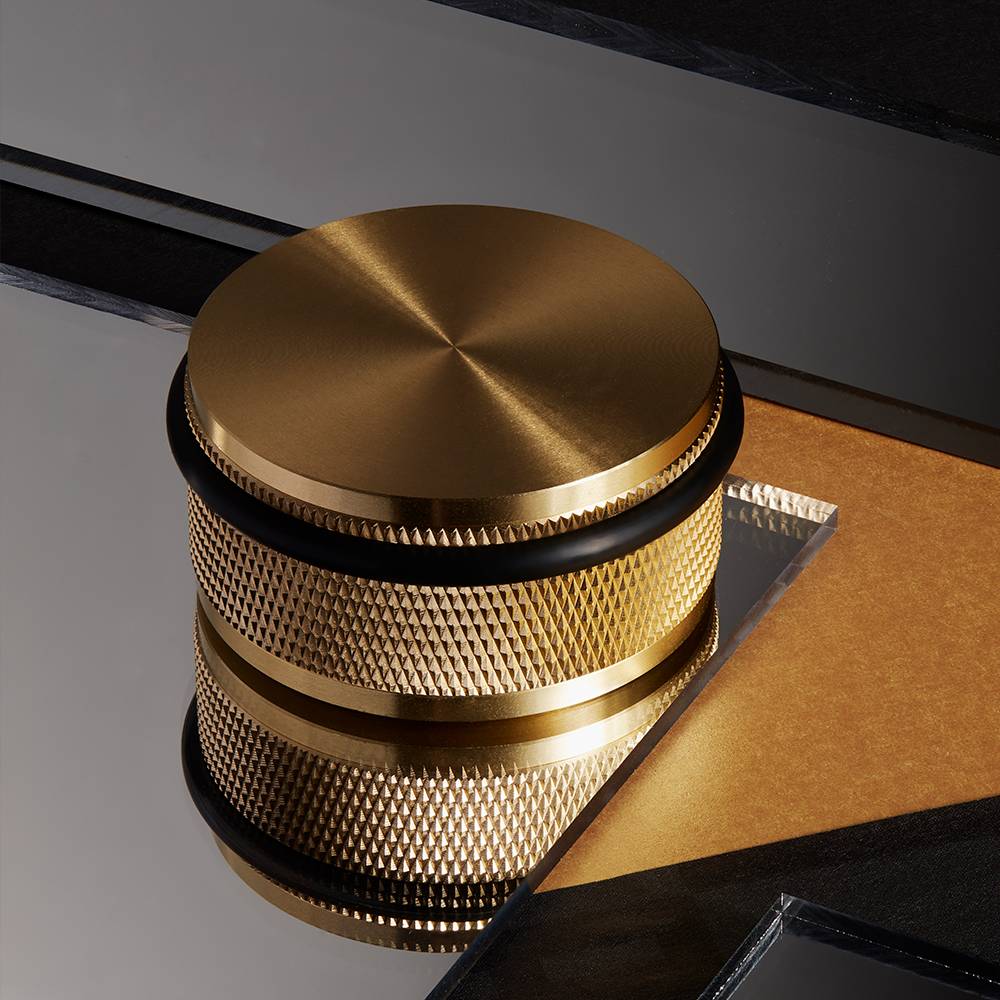 Floor Mounted Door Stop, Heavy Duty Cross Knurl Design