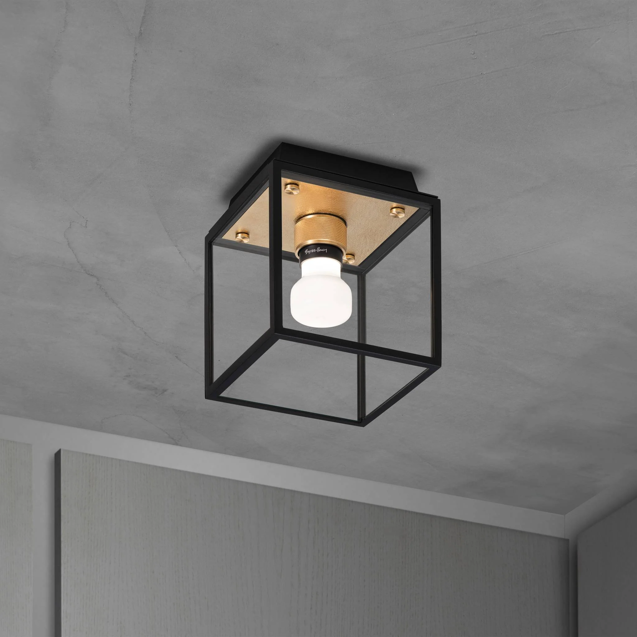 CAGED WET / CEILING / CROSS / SMALL plafondhanglamp mat zwart