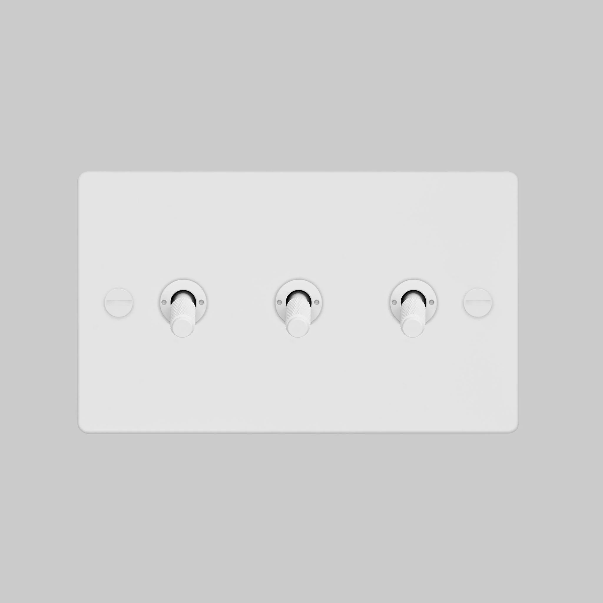 3G TOGGLE White Triple Toggle Switch, 2-Way, Cross Knurled Arms