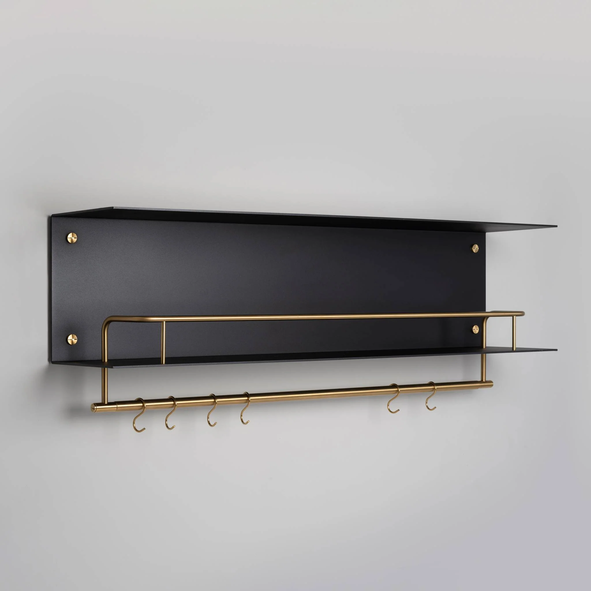 KITCHEN Kitchen Shelf with HANGER Guard Rail and WITHOUT Pan Rail in Black
