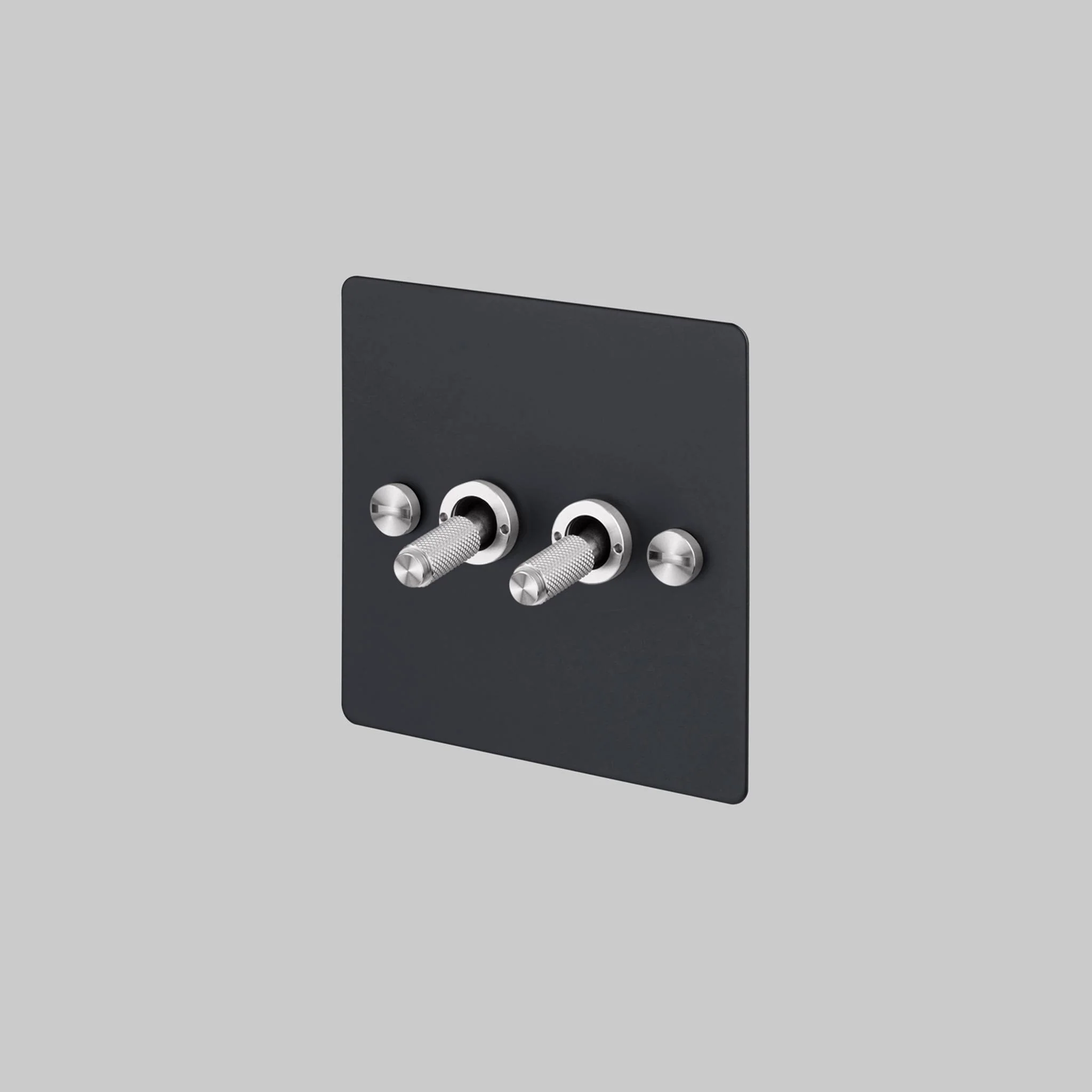 Solid Metal 2G TOGGLE / 2-WAY / CROSS / BLACK Double Toggle Switch