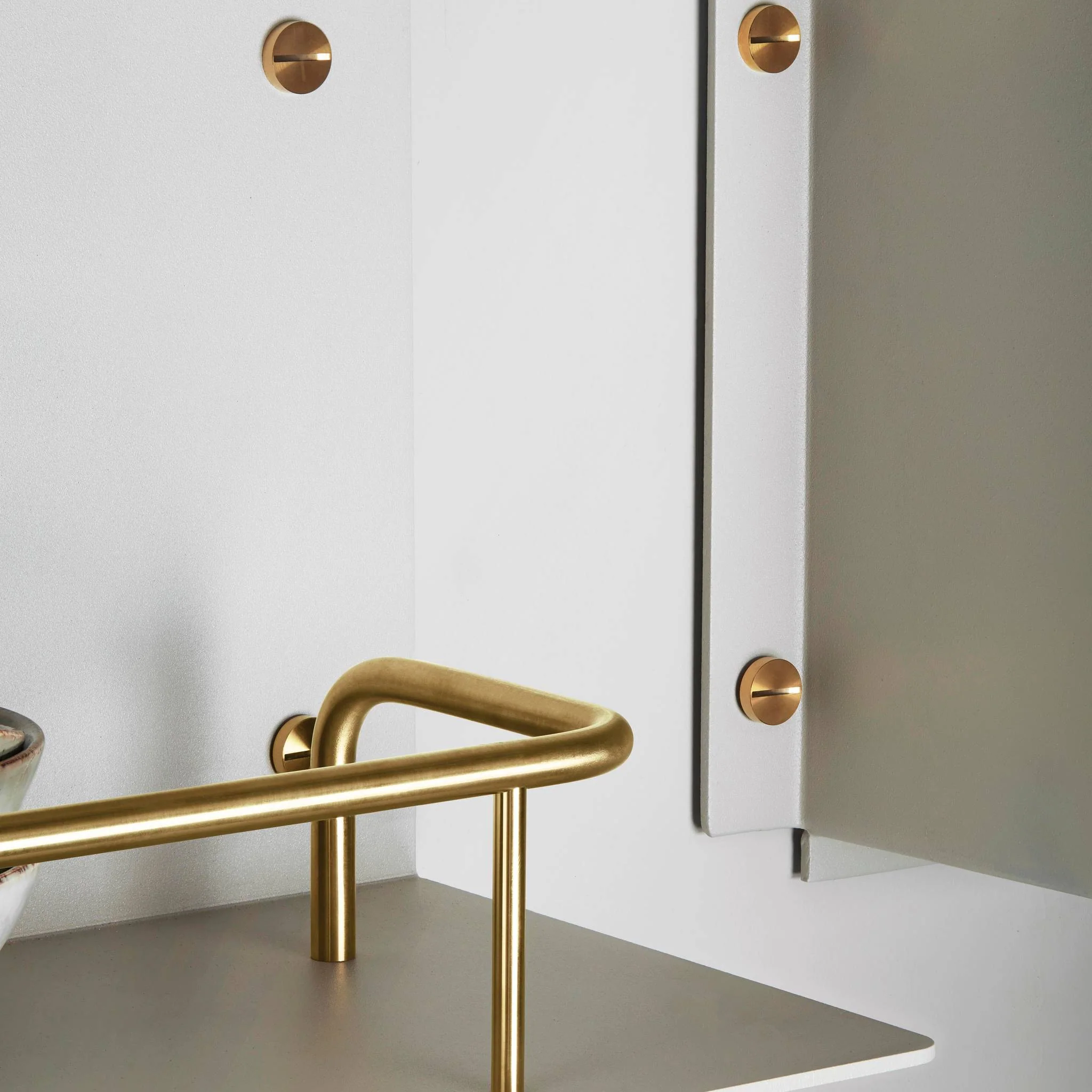 KITCHEN SHELF / HANGER / WITHOUT LOGO / STONE Kitchen Shelf With Pan Rail