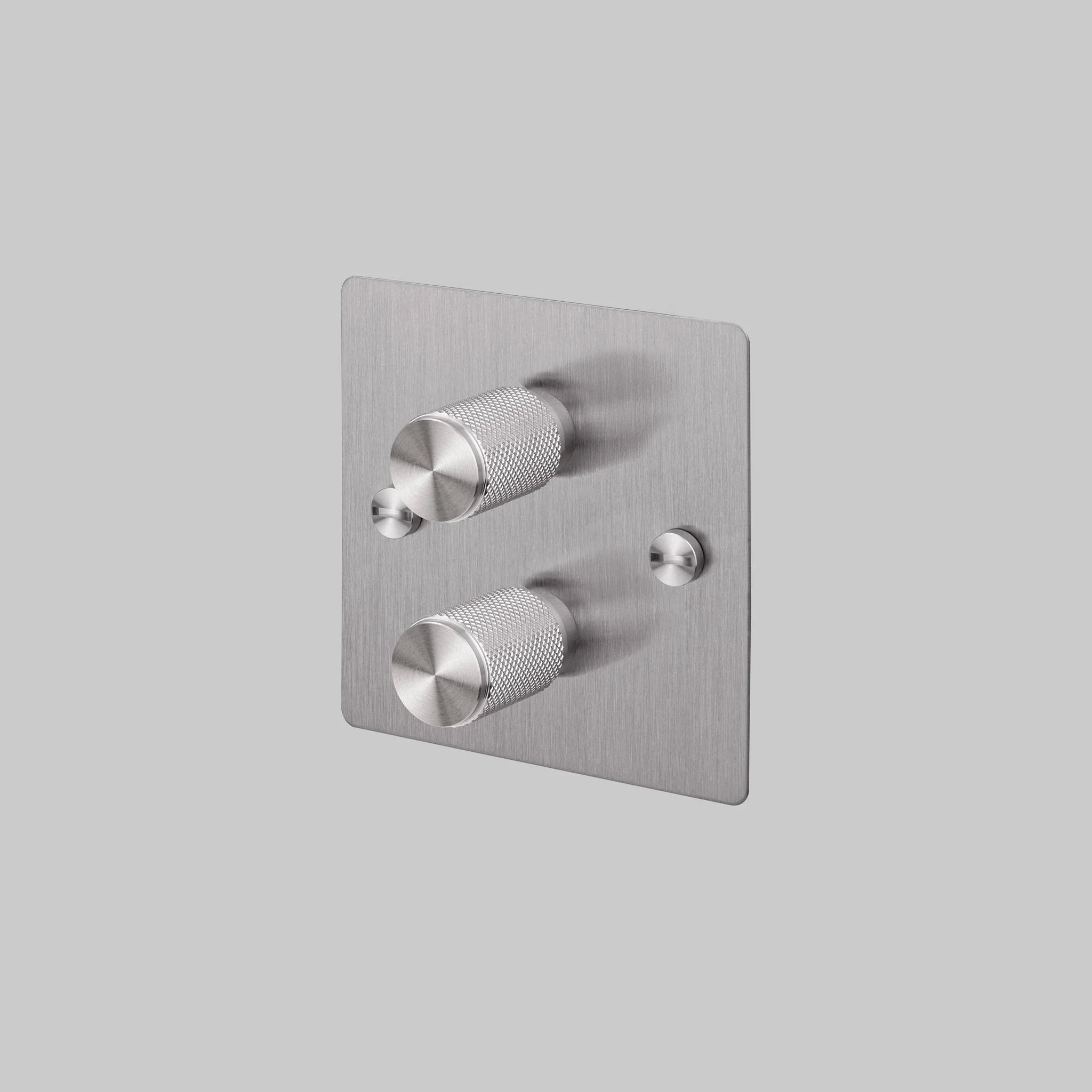 Steel 2G DIMMER Double Dimmer Switch with Cross Knurled Knob, 120W