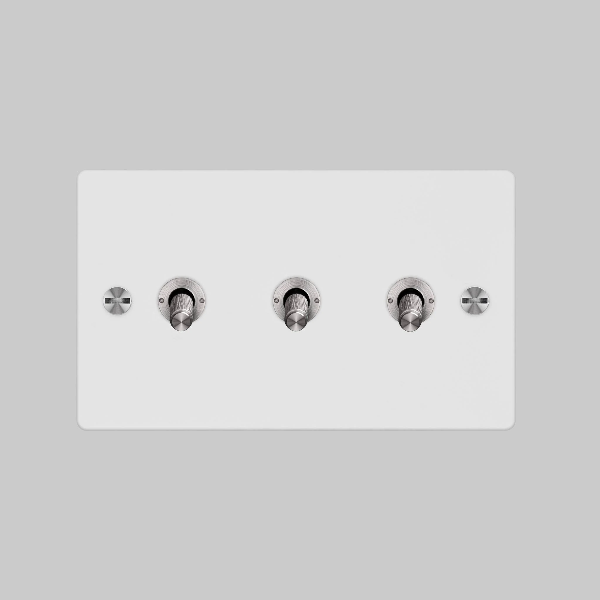 3G TOGGLE White Triple Toggle Switch, 2-Way, Cross Knurled Arms