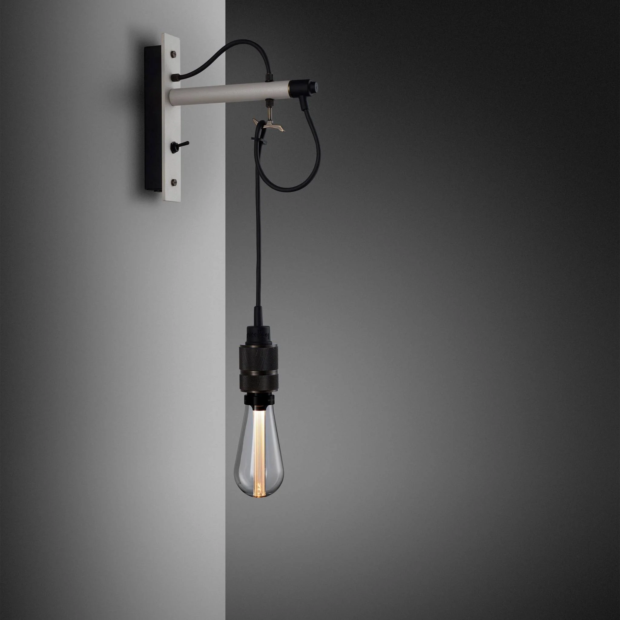 HOOKED Nude Cross Wall Light with Stone Base