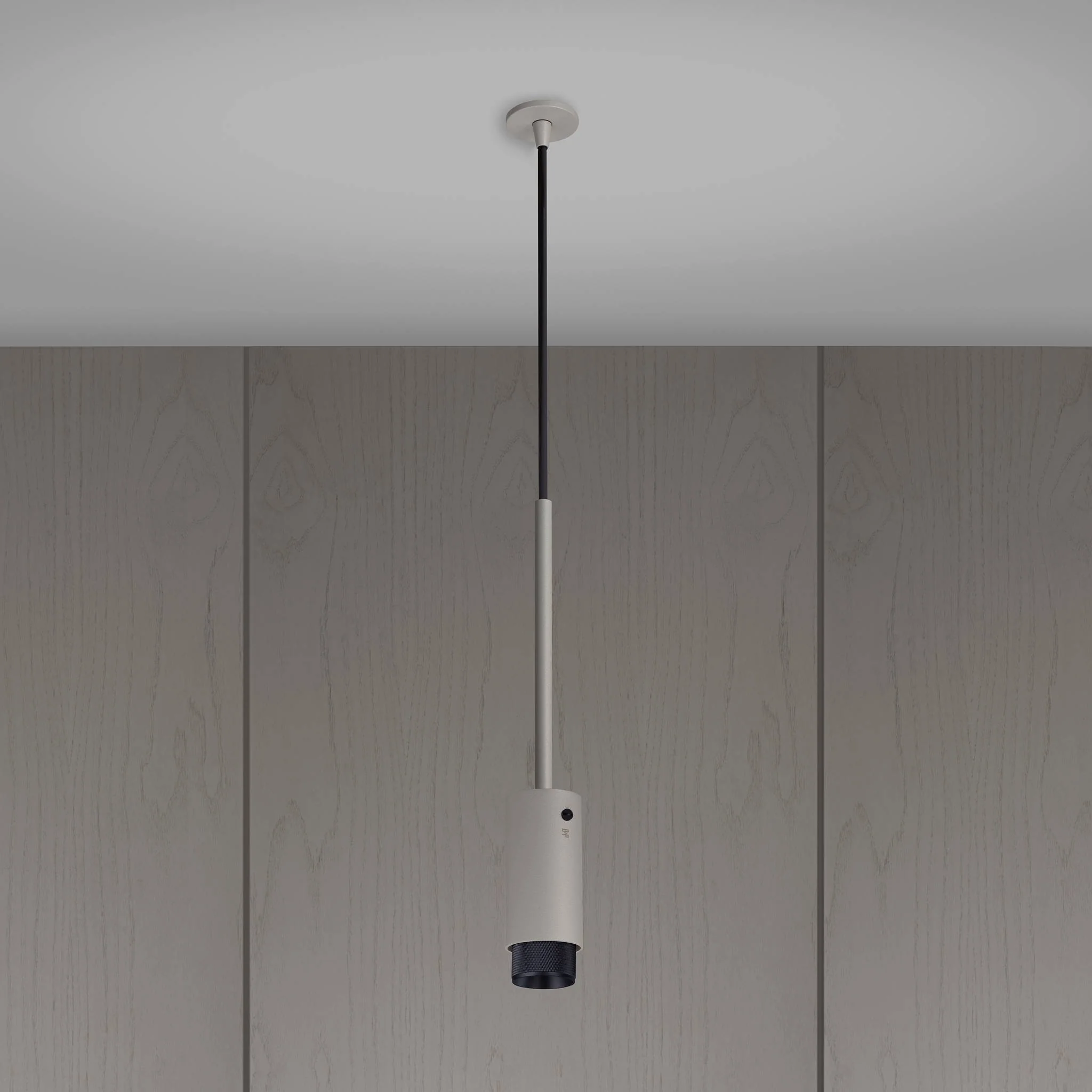 EXHAUST PENDANT Pendant Spotlight with Cross Knurl Baffle in Stone