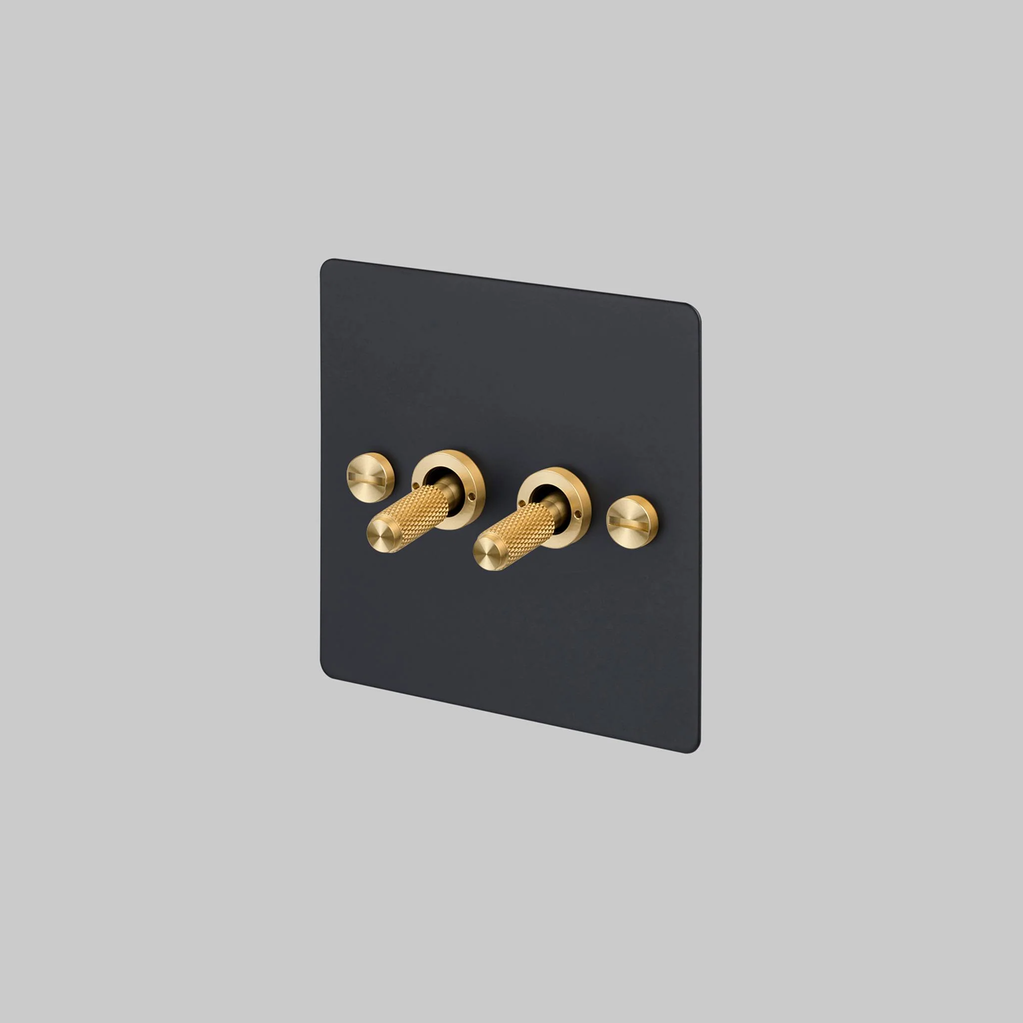 Solid Metal 2G TOGGLE / 2-WAY / CROSS / BLACK Double Toggle Switch