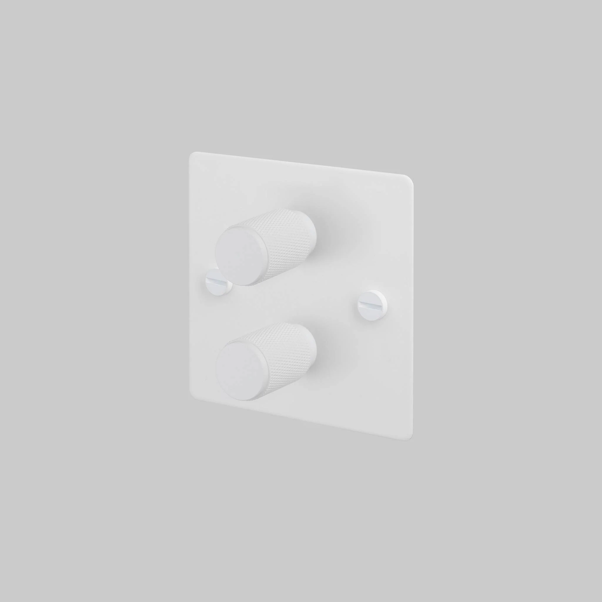 White 2G DIMMER Double Dimmer Switch with 120W and Cross Knurled Knob