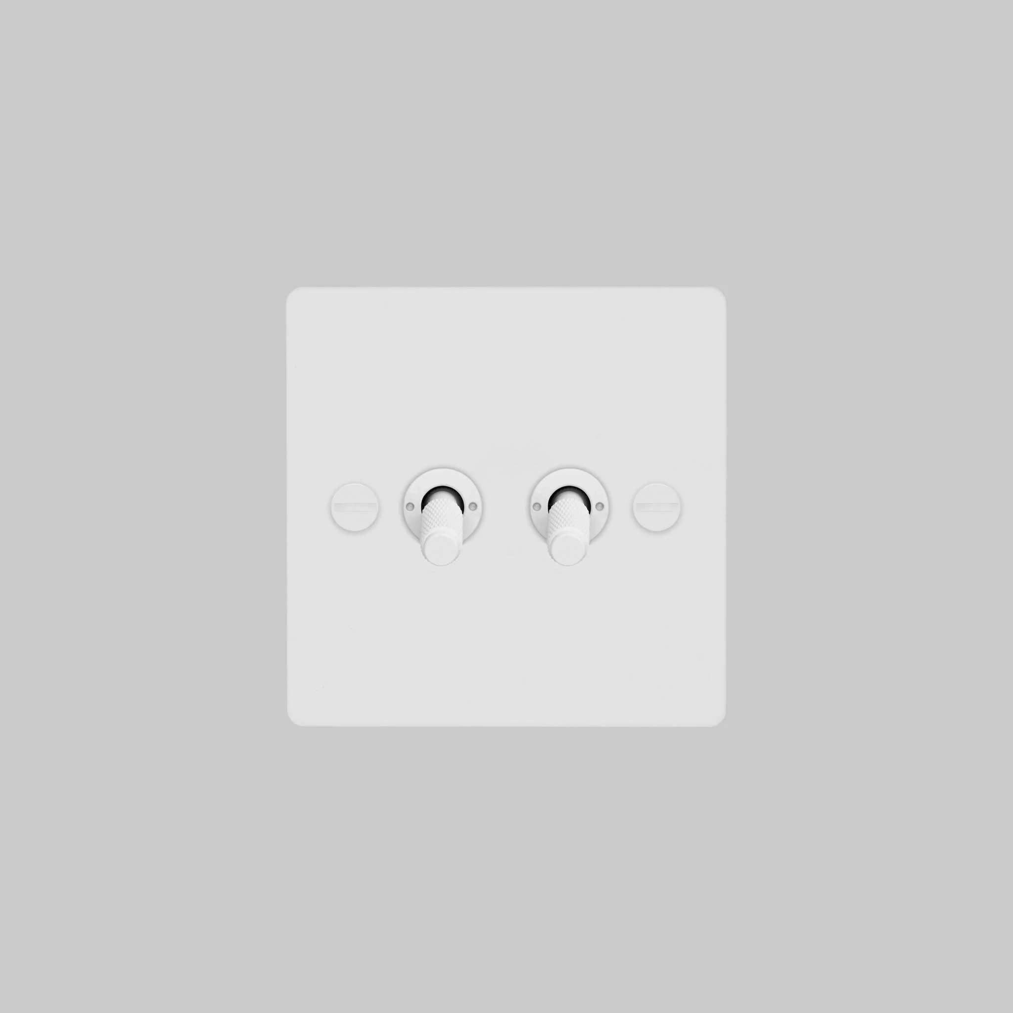 2G TOGGLE Two-Way Light Switch with Cross-Knurled Arms in White