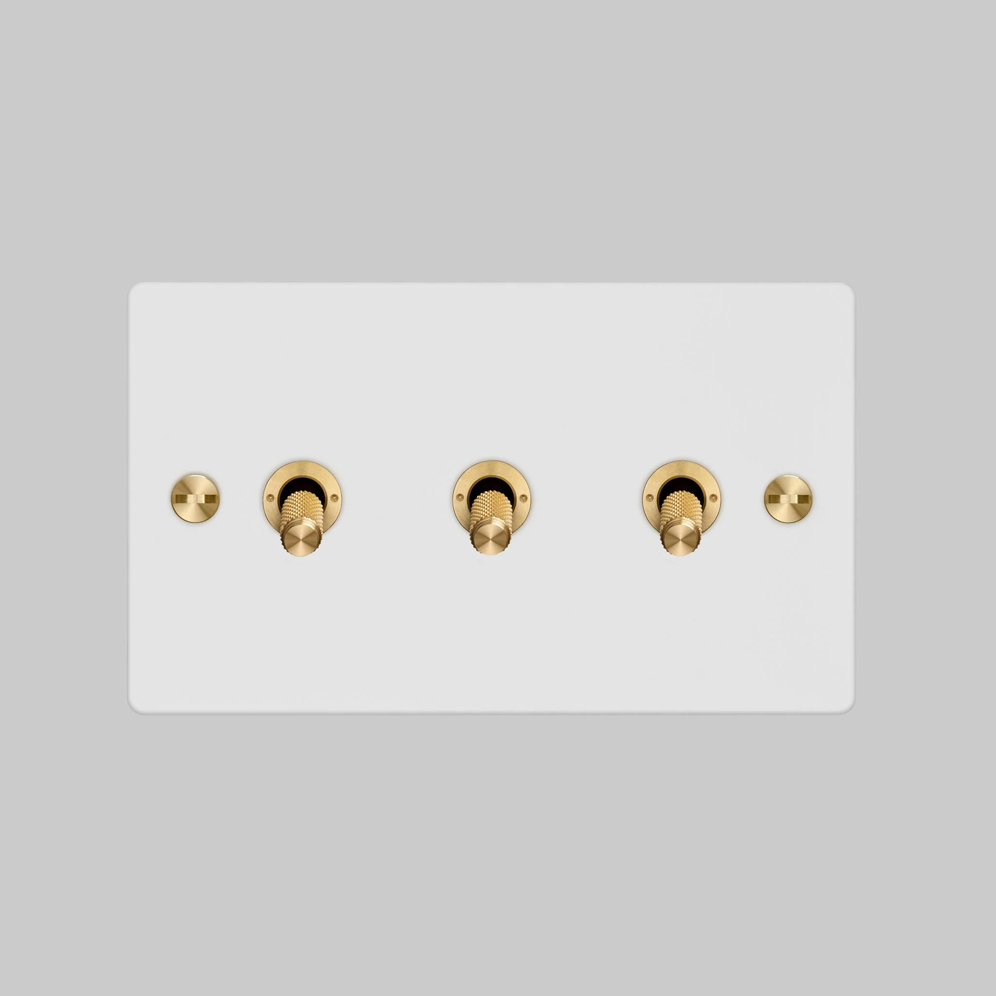 3G TOGGLE White Triple Toggle Switch, 2-Way, Cross Knurled Arms