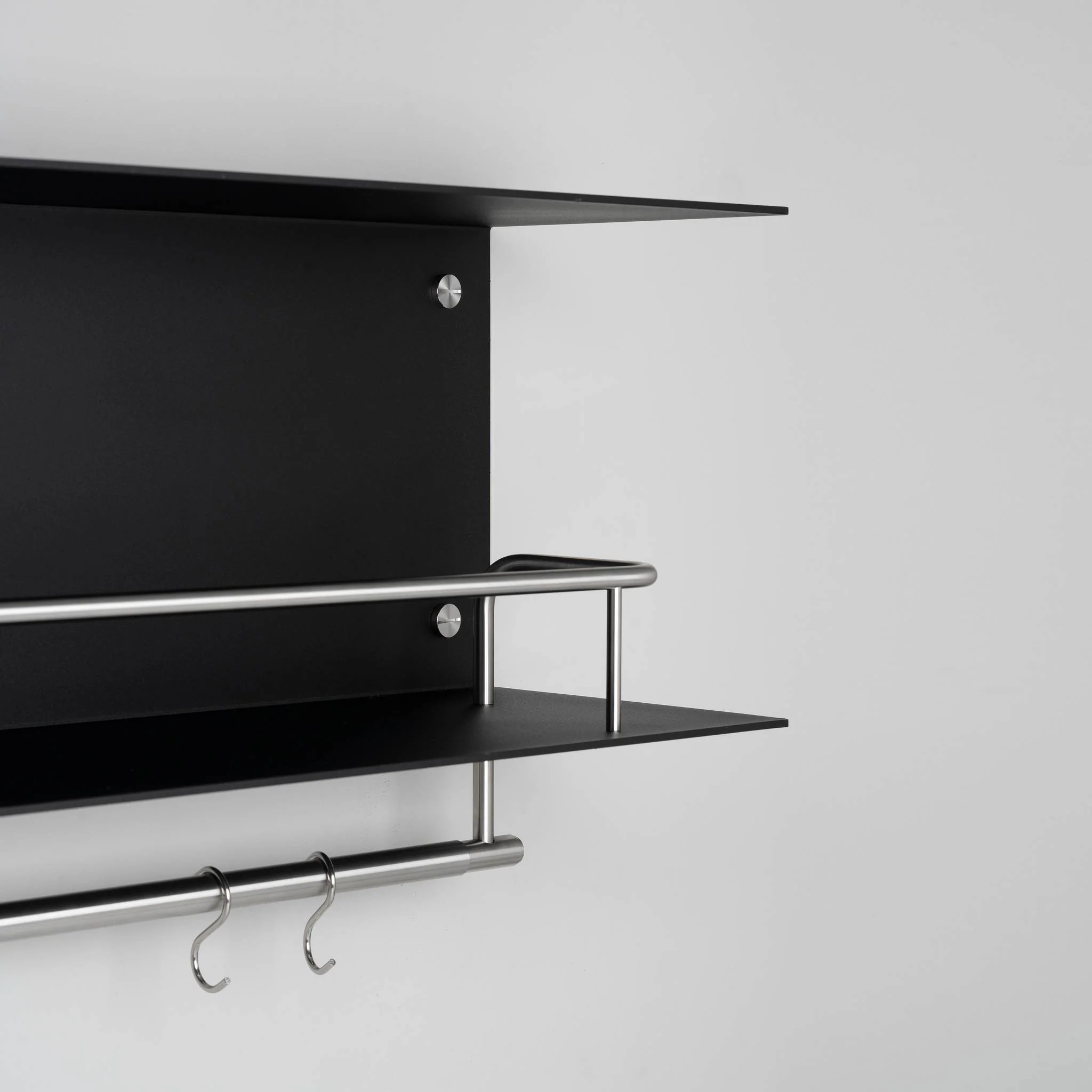 KITCHEN Kitchen Shelf with HANGER Guard Rail and WITHOUT Pan Rail in Black