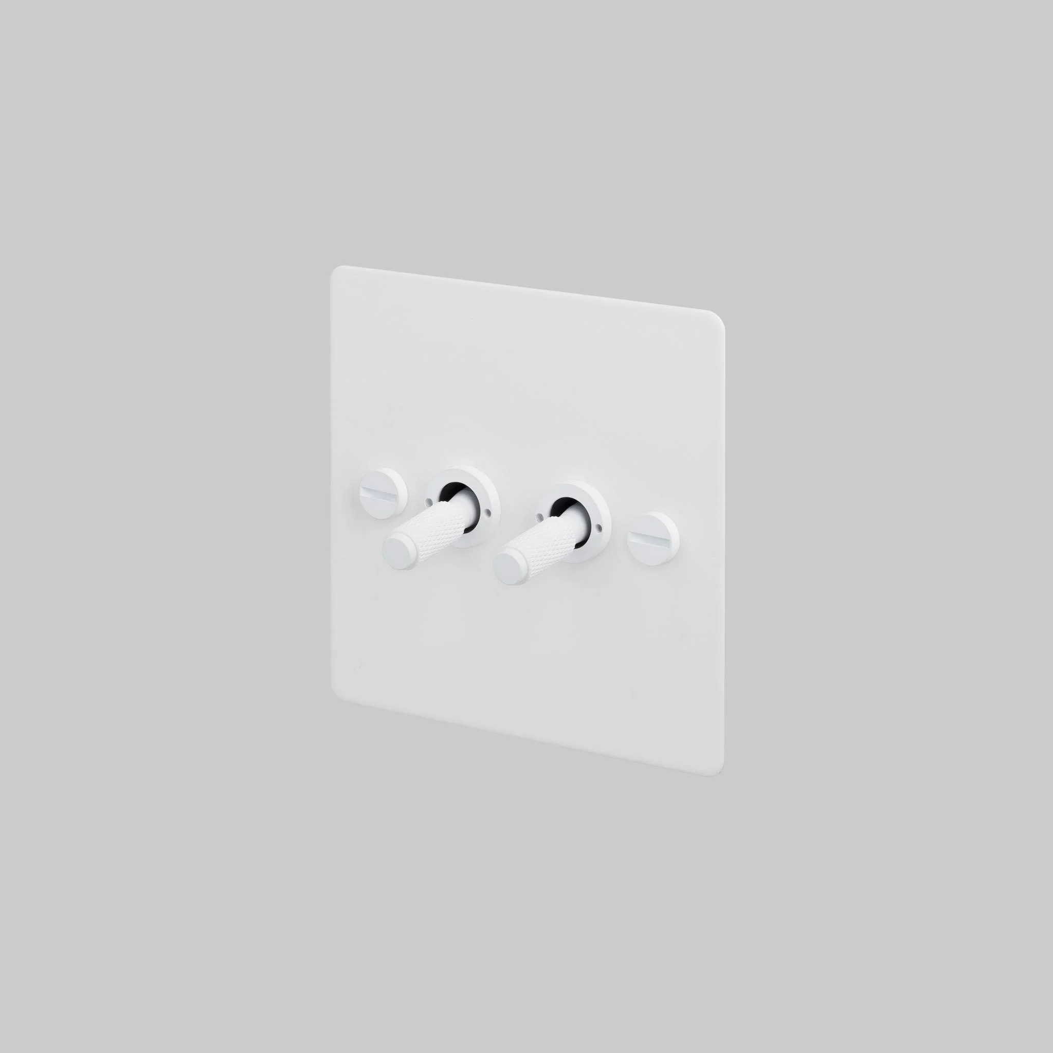 2G TOGGLE Two-Way Light Switch with Cross-Knurled Arms in White