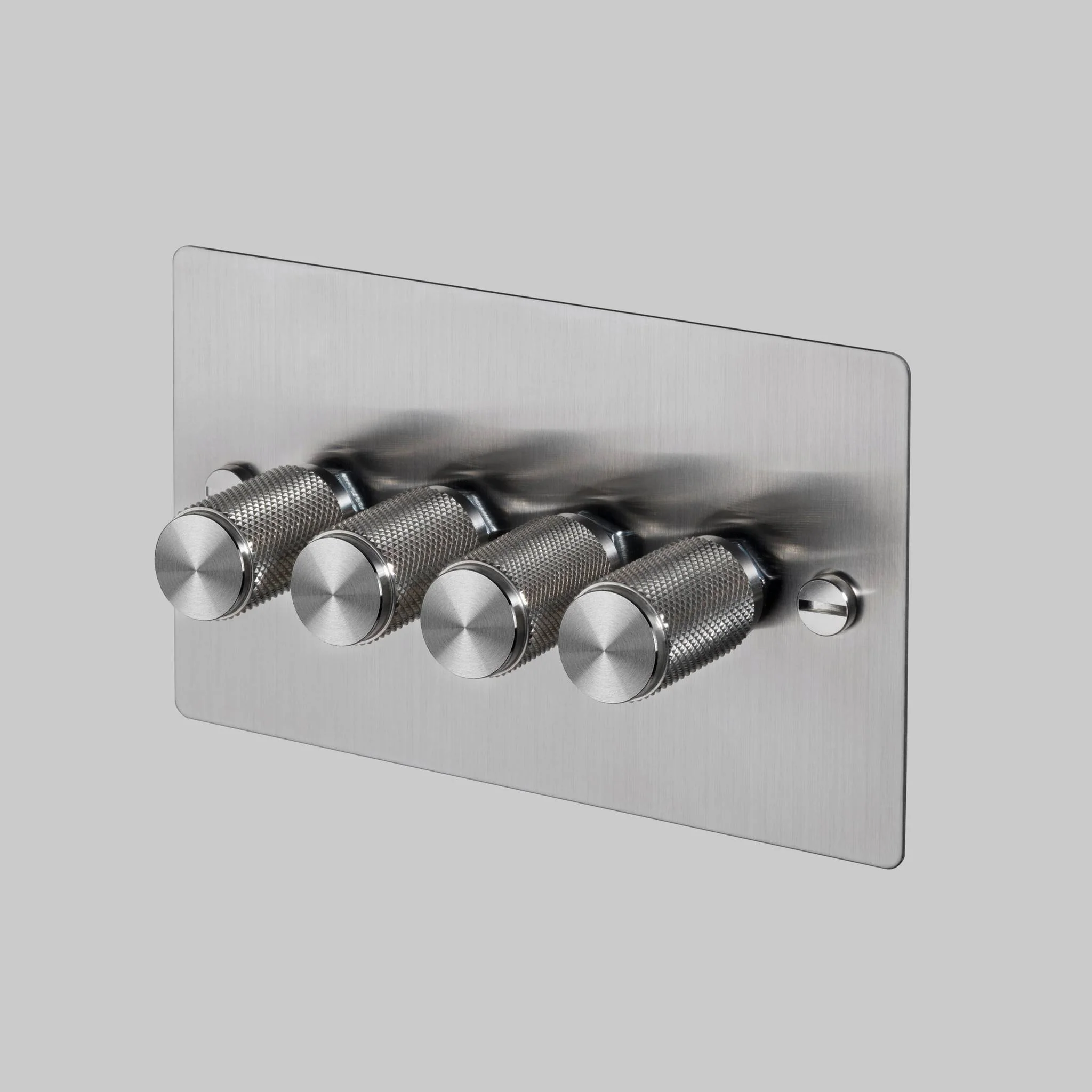 4G DIMMER / 120W / KRUIS dimmerschakelaar in staal