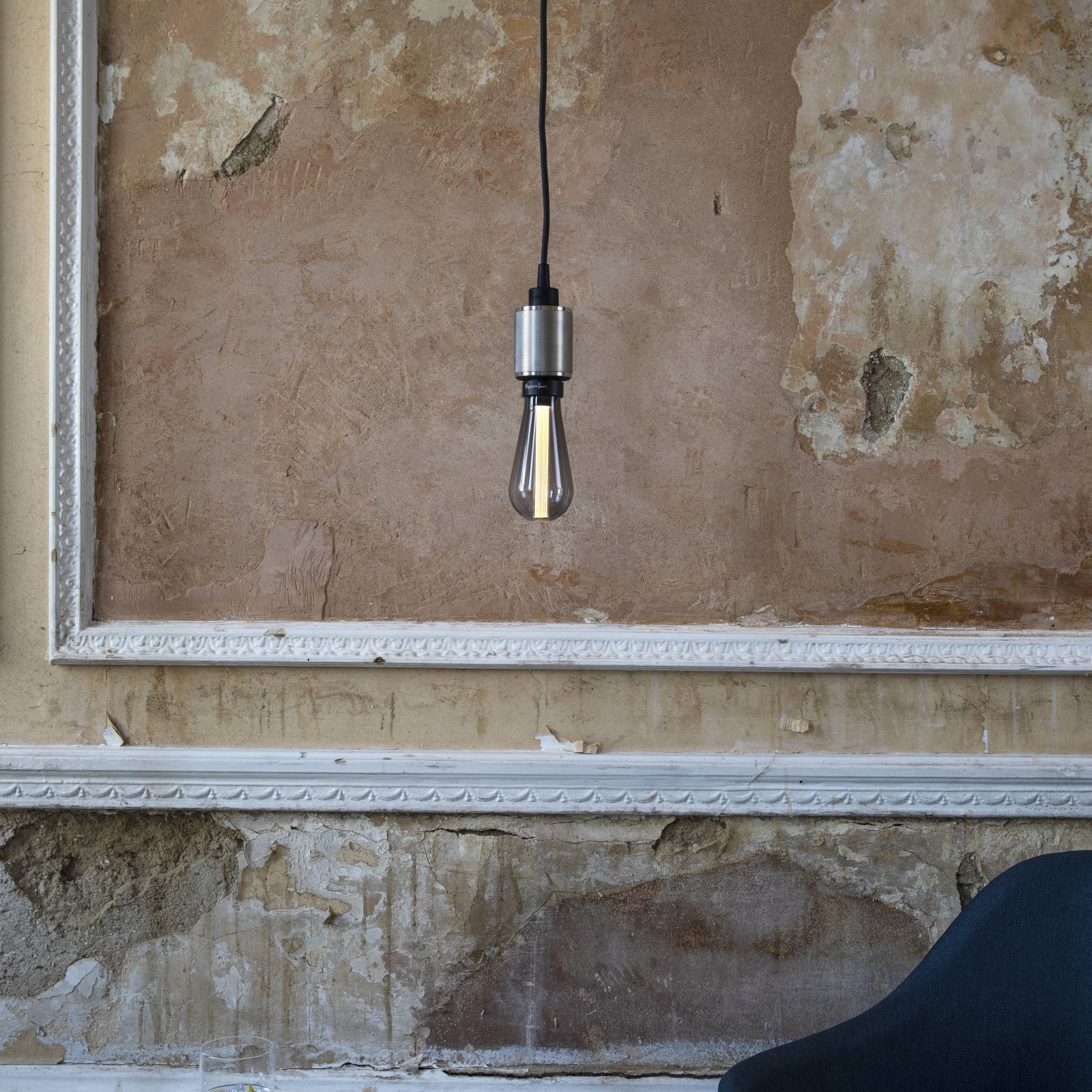 Lampada a Sospensione Cross-Knurl Heavy Metal con Cavo Nero Opaco